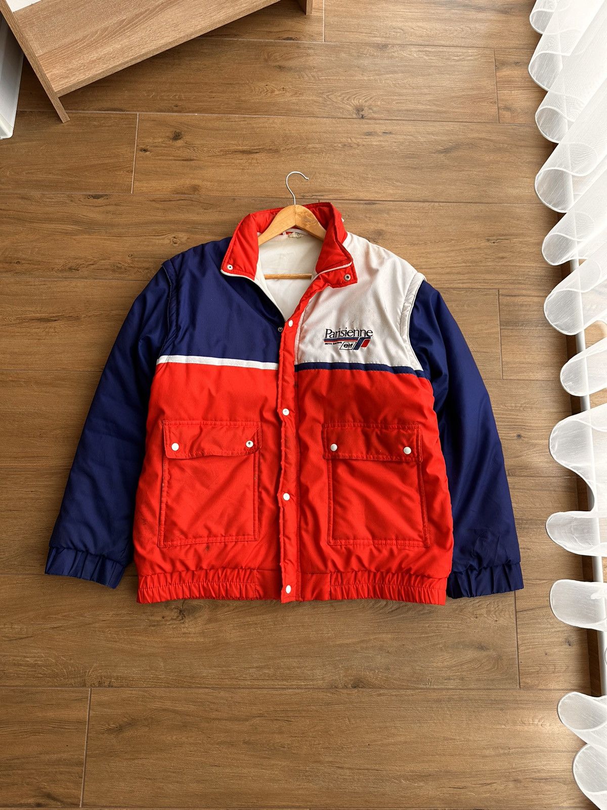 image of Formula Uno x Racing Vintage Elf Racing 80’S Parisienne Moto Racing Gp Jacket in Red (Size XL)