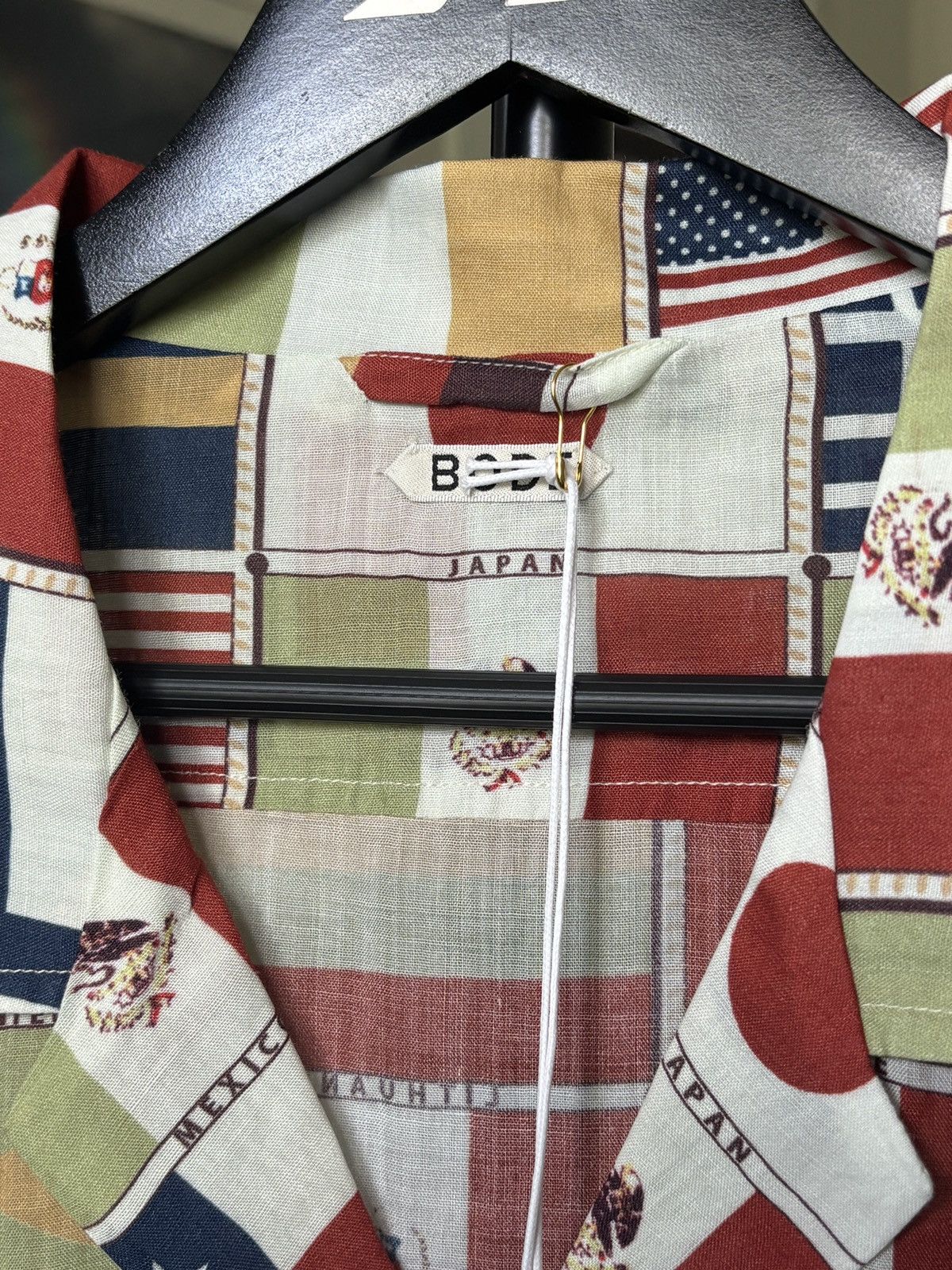 Bode BODE | LINEN FLAG BUTTON UP SHIRT Size US XL / EU 56 / 4 - 9 Thumbnail