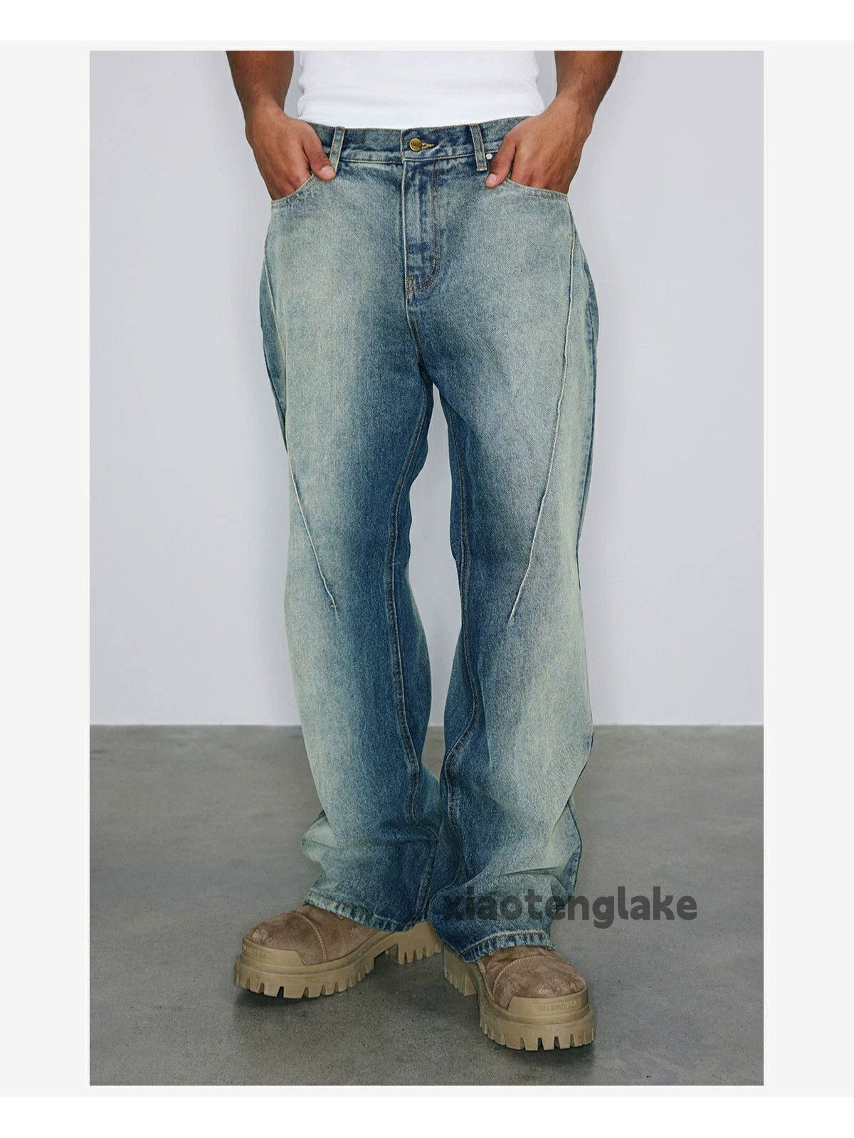 Jean × Vintage washed faded yuppie tie dye skate hiphop jeans Size US 36 / EU 52 - 4 Thumbnail