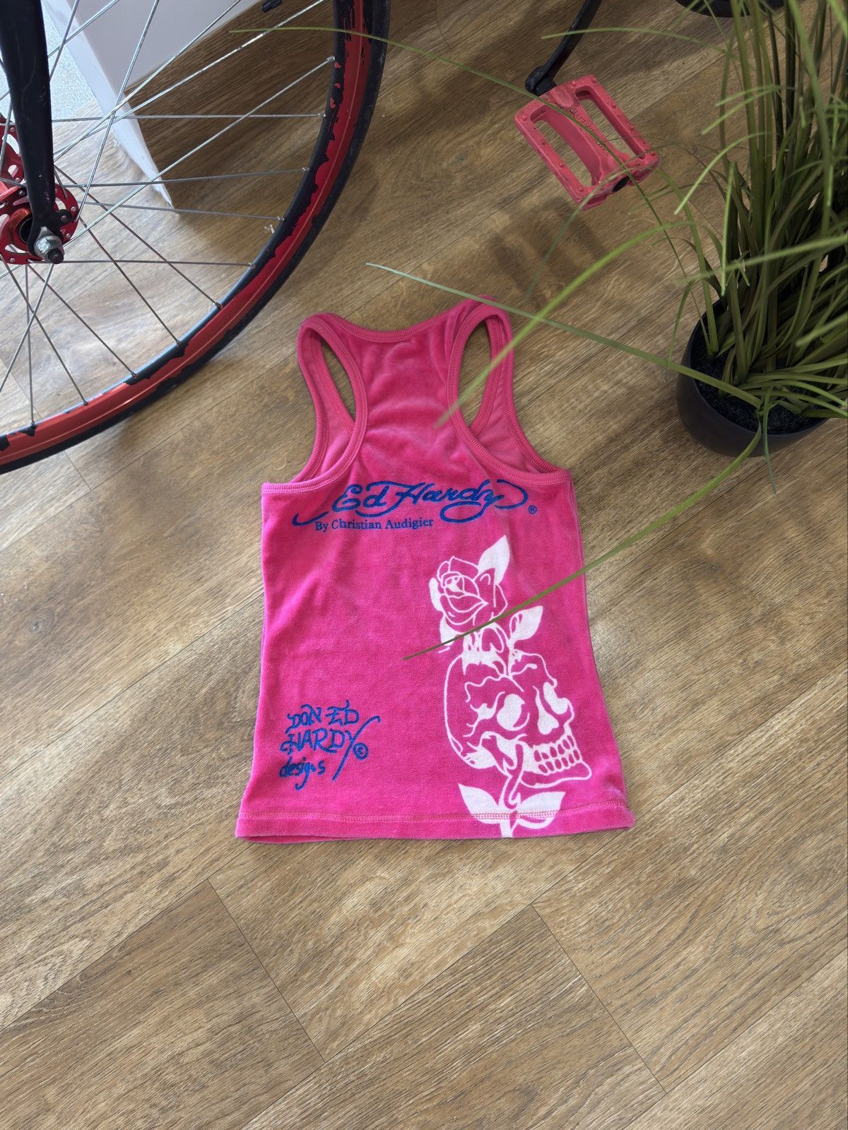 Ed Hardy VINTAGE ED HARDY VELOUR 2000s PRINTED TANK TOP Size S / US 4 / IT 40 - 4 Thumbnail