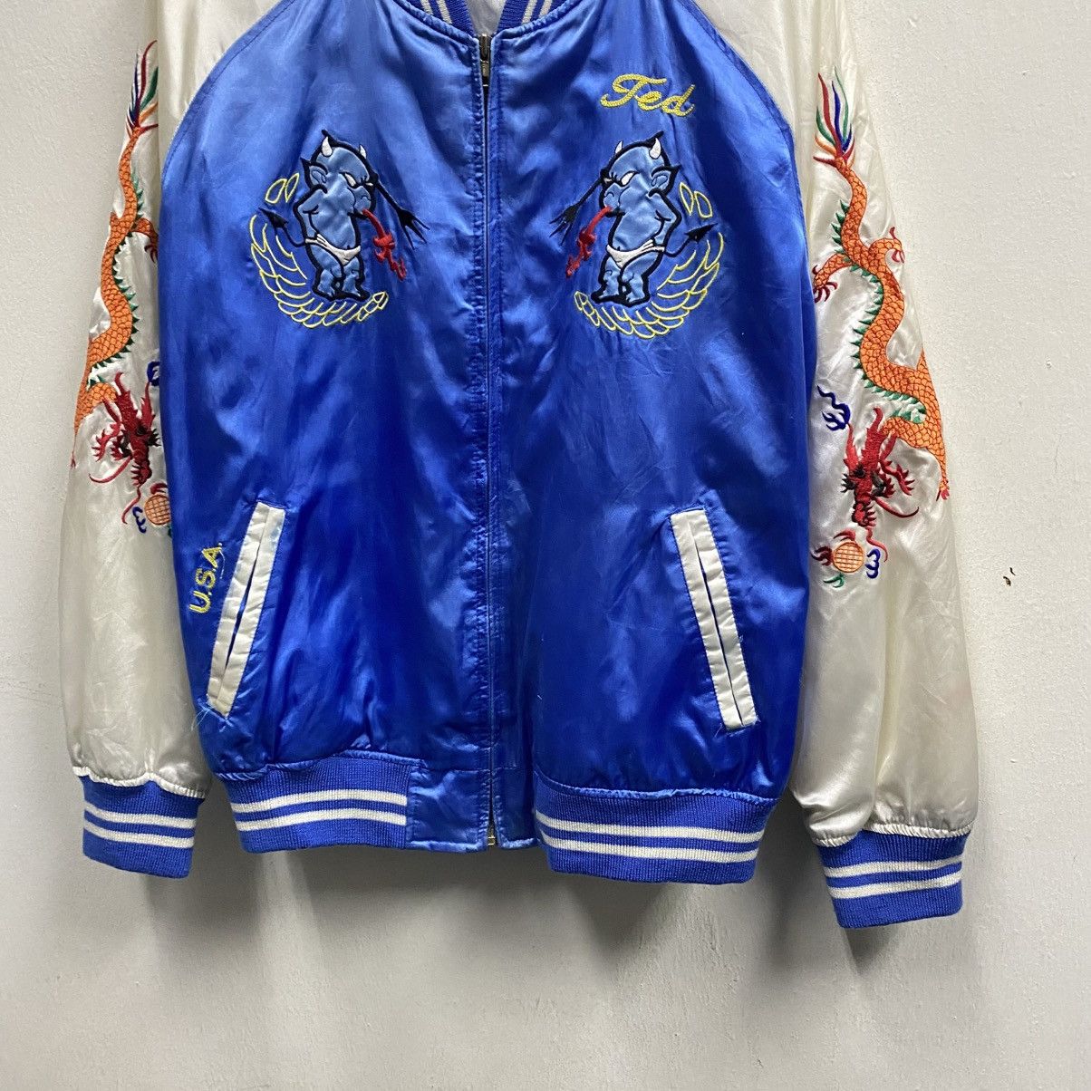 Tedman Ted Company Sukajan Jacket USA Los Angeles Eagle Devil Satin Size US L / EU 52-54 / 3 - 14 Thumbnail