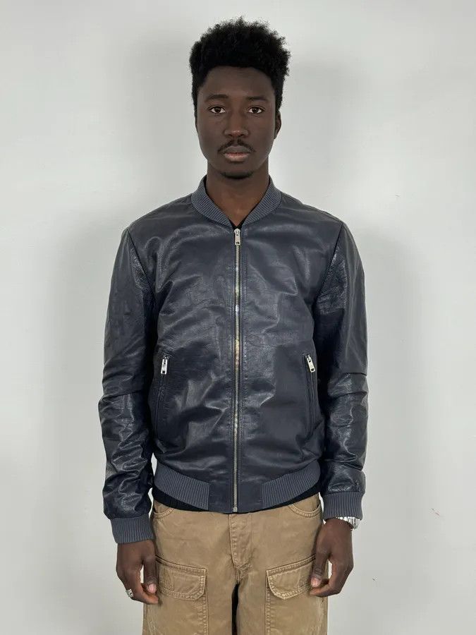 Prada AW2015 Prada Navy Leather Bomber Jacket Size US S / EU 44-46 / 1 - 2 Thumbnail