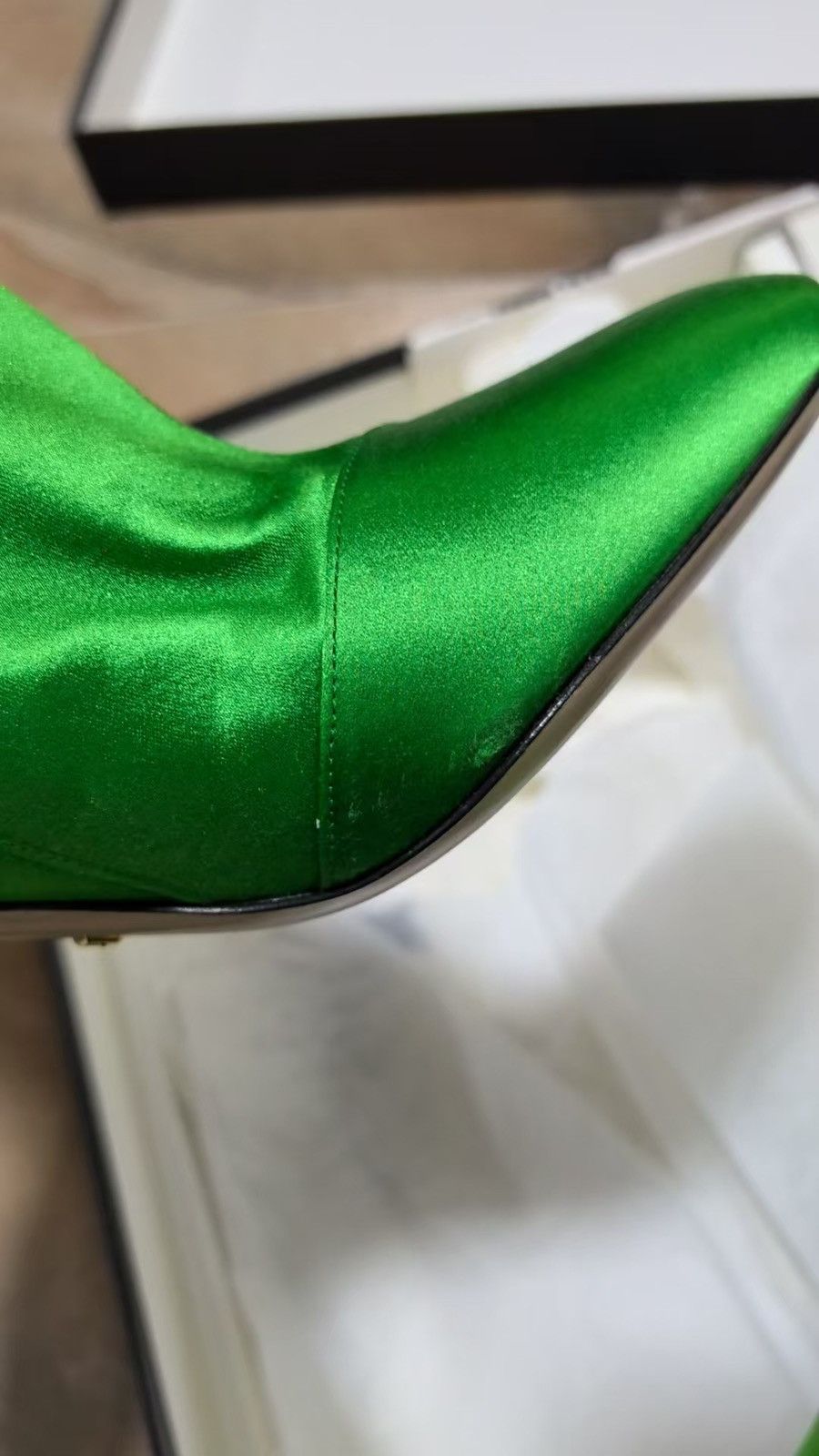 Gucci Runway Lime Green Dragon Boots With Sparkly Bows Size US 7.5 / IT 37.5 - 5 Thumbnail