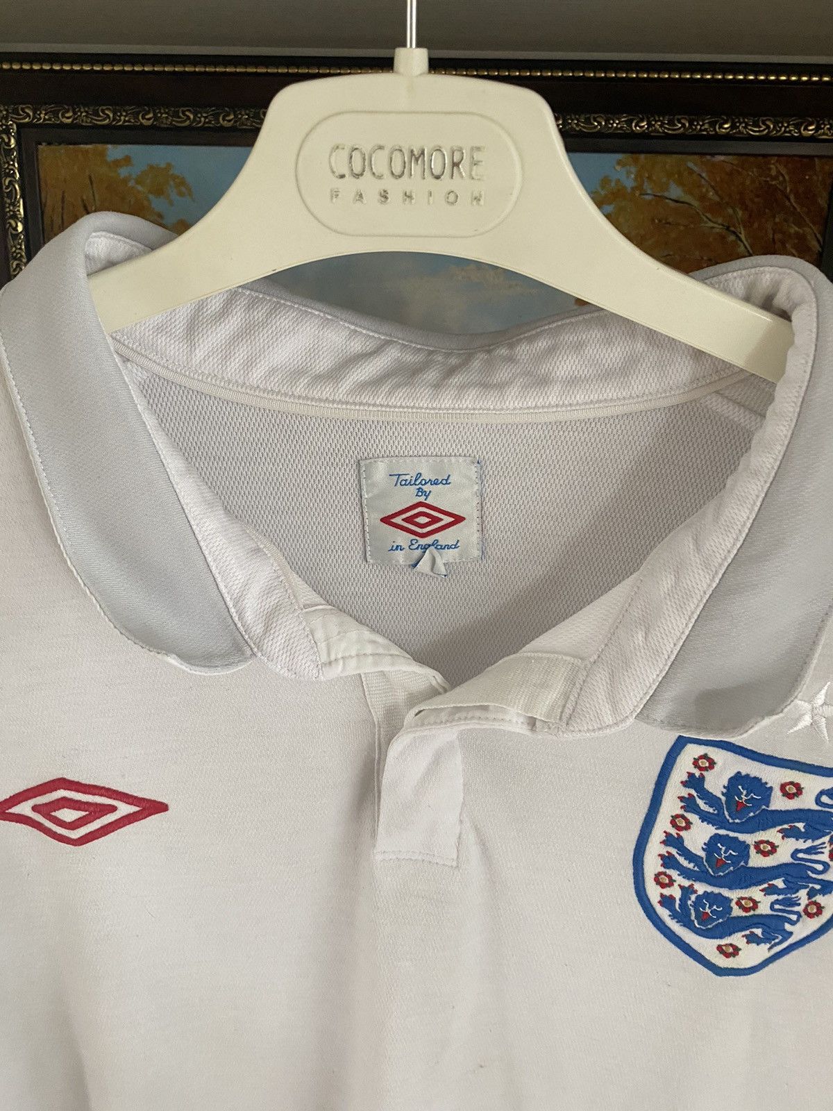 Umbro Vintage Umbro England Jersey Home Football Soccer 2009 Polo Size US L / EU 52-54 / 3 - 9 Thumbnail