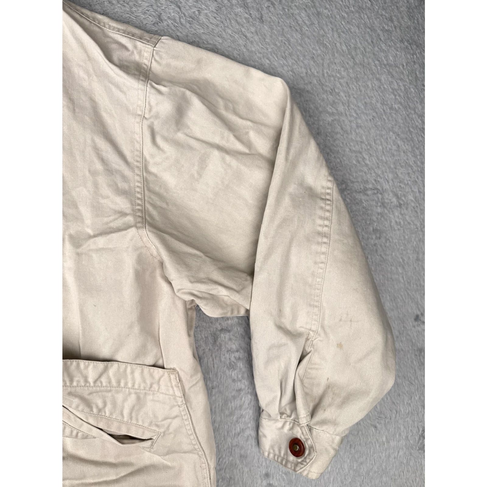 Vintage VINTAGE Cambridge Classics Jacket Mens Large Beige Cotton Zip Up Casual Pockets Cotton Zip Full Zip Lined Pockets Bomber Jacket Size US L / EU 52-54 / 3 - 5 Thumbnail