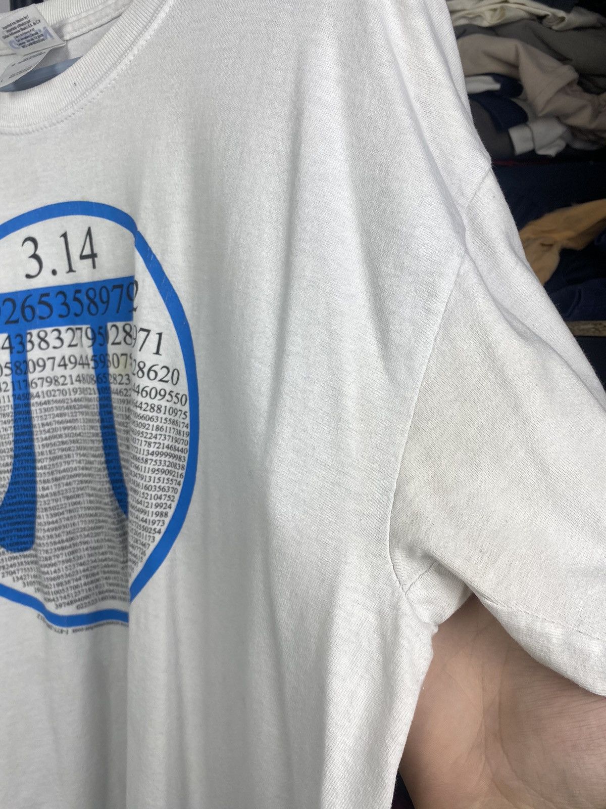 Vintage Y2K 00’s Vintage Pi 3.14 Stonewash Art T Shirt Hype CW21 Size US L / EU 52-54 / 3 - 13 Thumbnail