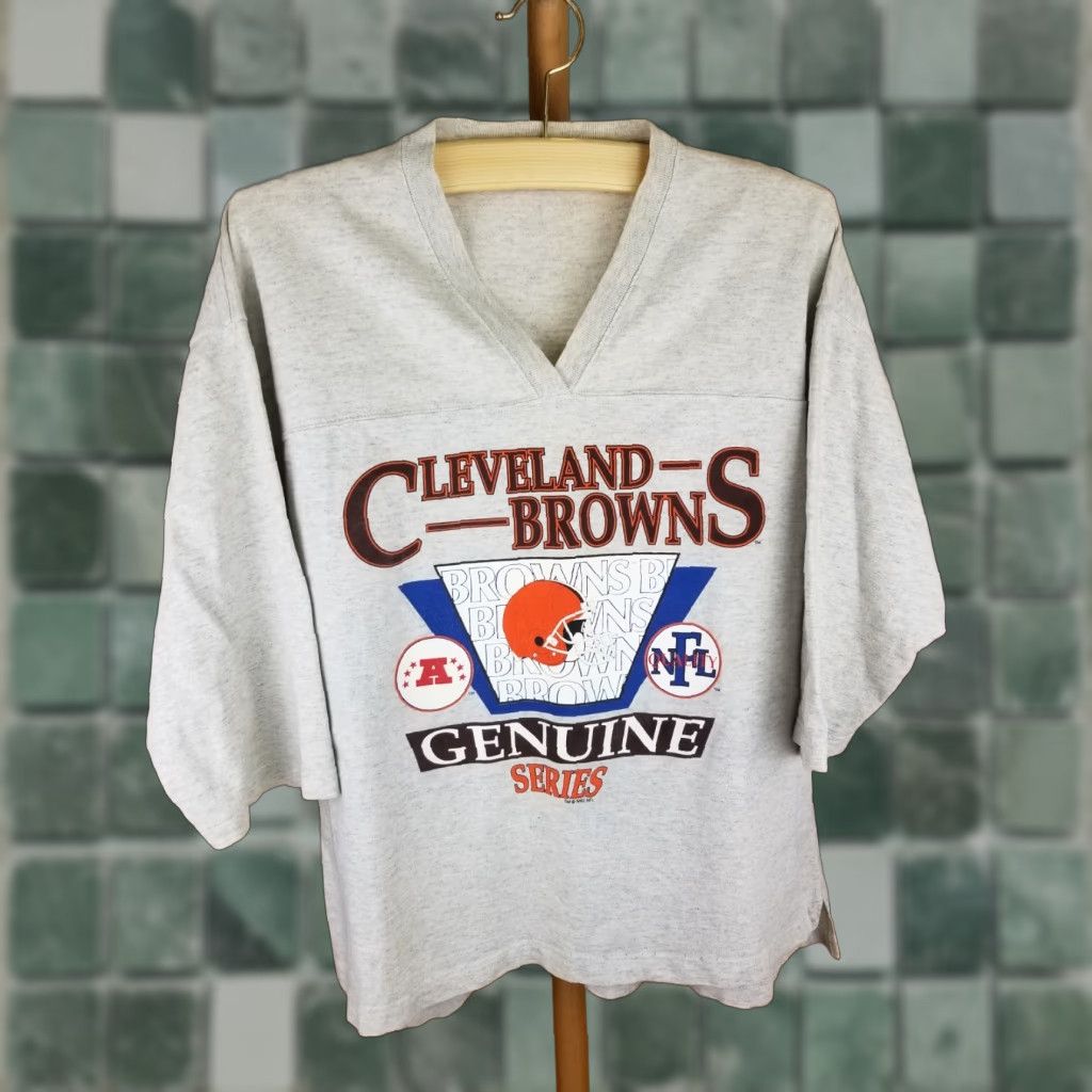 NFL VINTAGE 92' CLEVELAND BROWNS NFL GENUINE SERIES GRAY FOOTBALL JERSEY SZ XLARGE Mens XL Gray Jersey NFL Browns Football Vintage 90s Size US XL / EU 56 / 4 - 1 Thumbnail