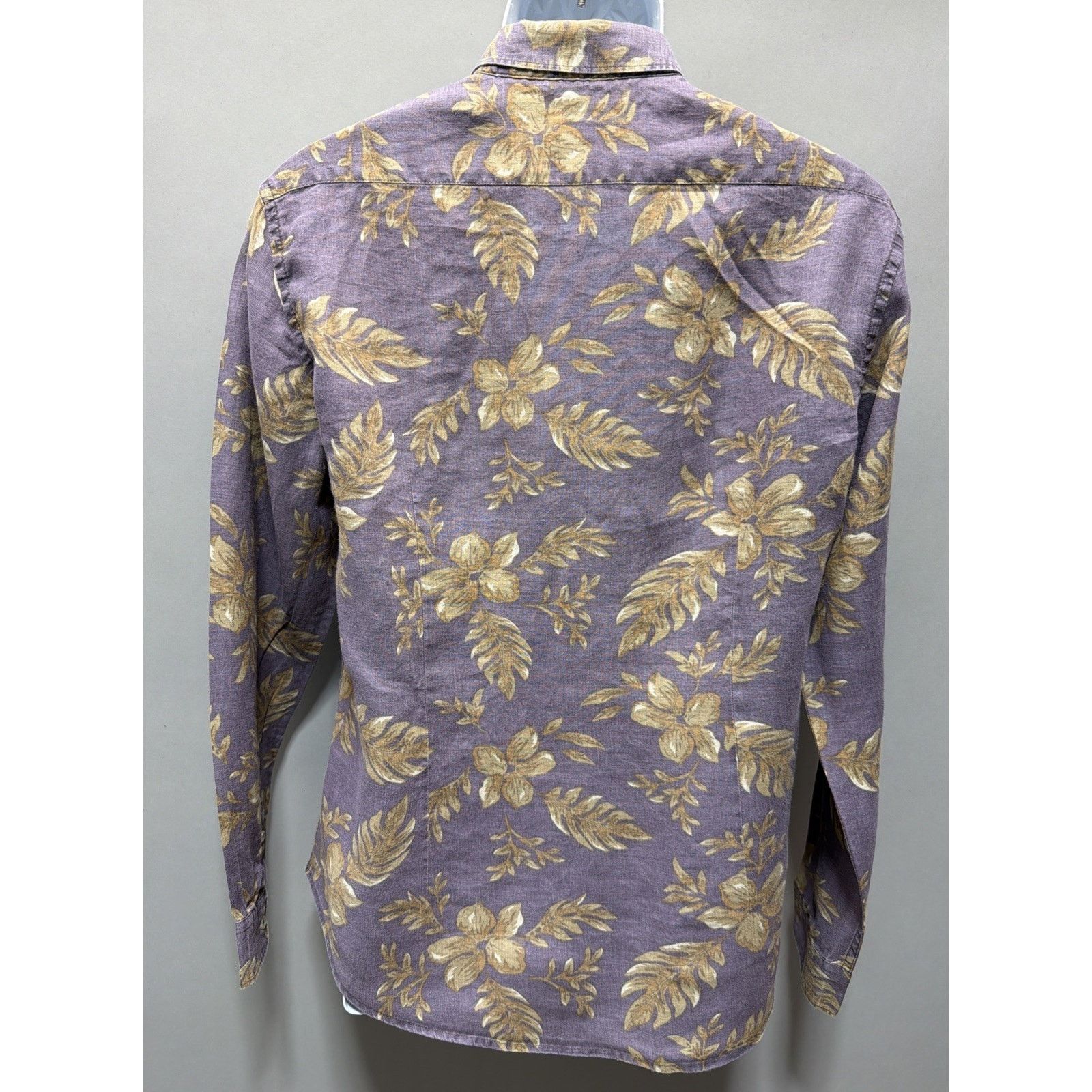 Celio Celio 100% Linen Shirt Men's M Floral Button Up Purple Beach Size US M / EU 48-50 / 2 - 2 Thumbnail