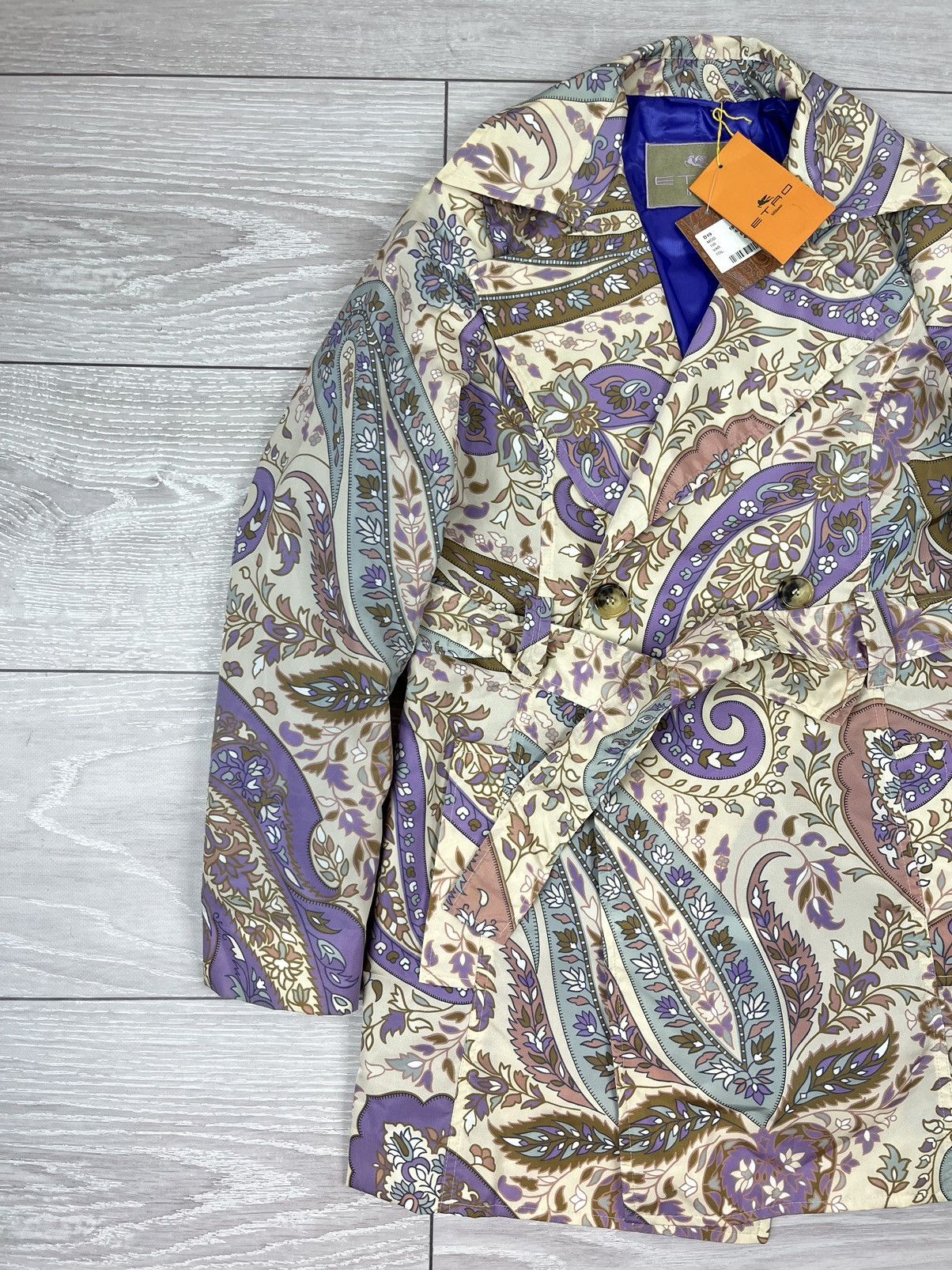Etro New Etro Multicolor All Over Print Nylon Trench Coat Jacket Size US M / EU 48-50 / 2 - 5 Thumbnail