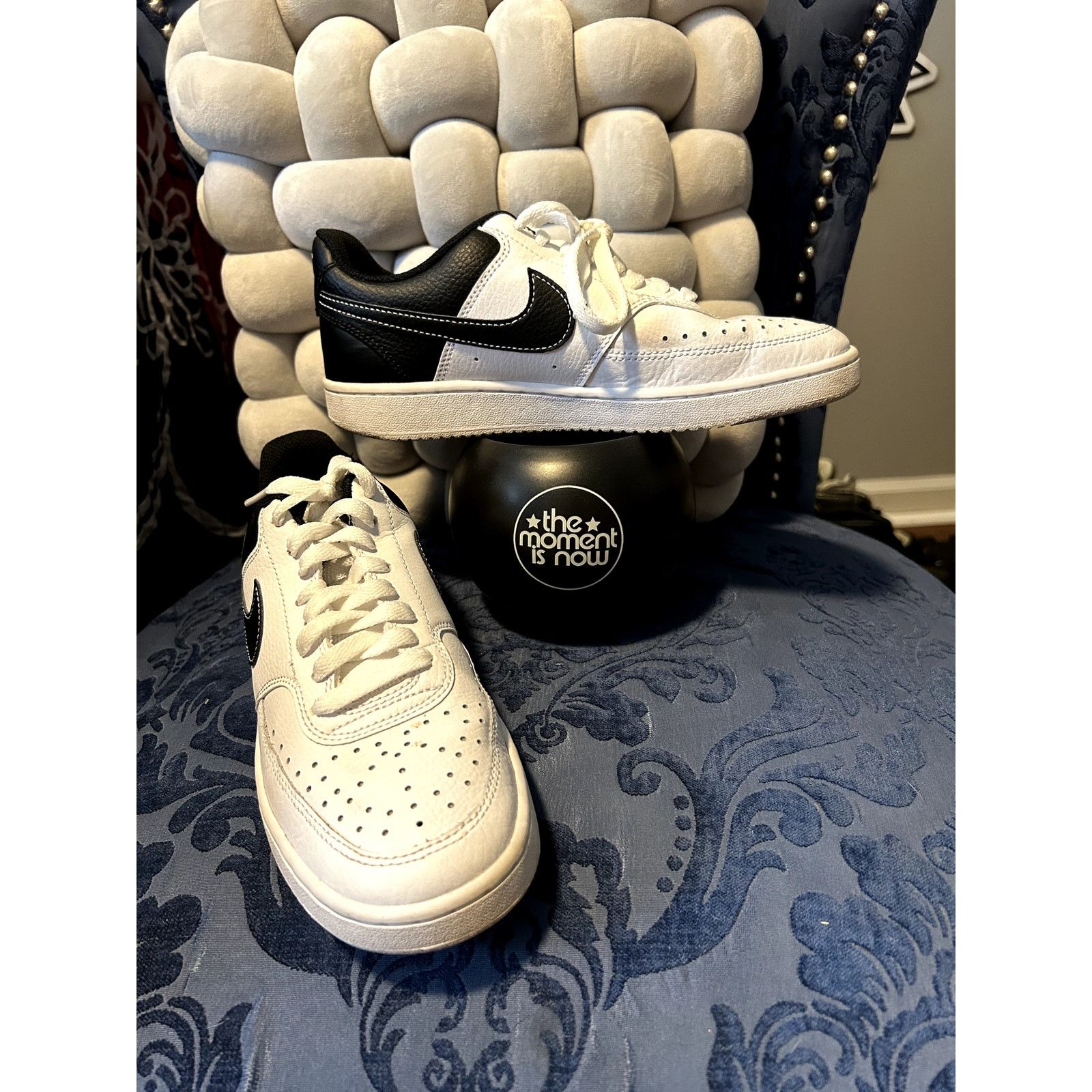 Nike Nike Court Vision Low White Black Size 7/EU 38 Size US 7 / IT 37 - 1 Thumbnail