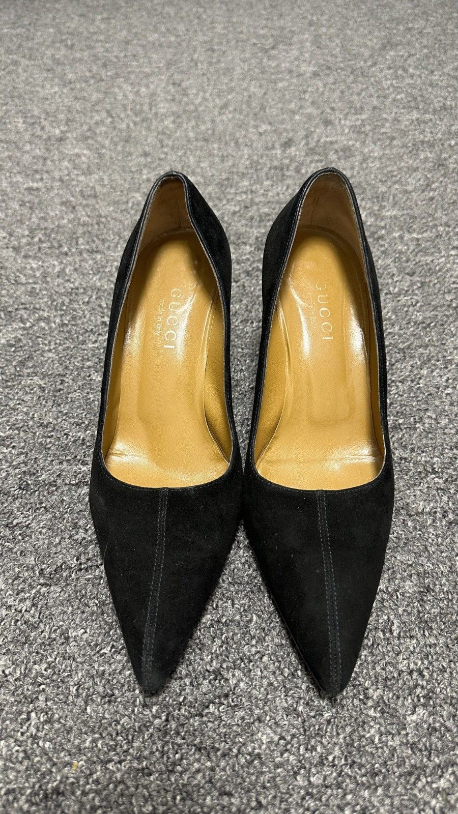 Gucci Gucci Women's Suede Black Heels Size 39 Size US 9 / IT 39 - 2 Thumbnail