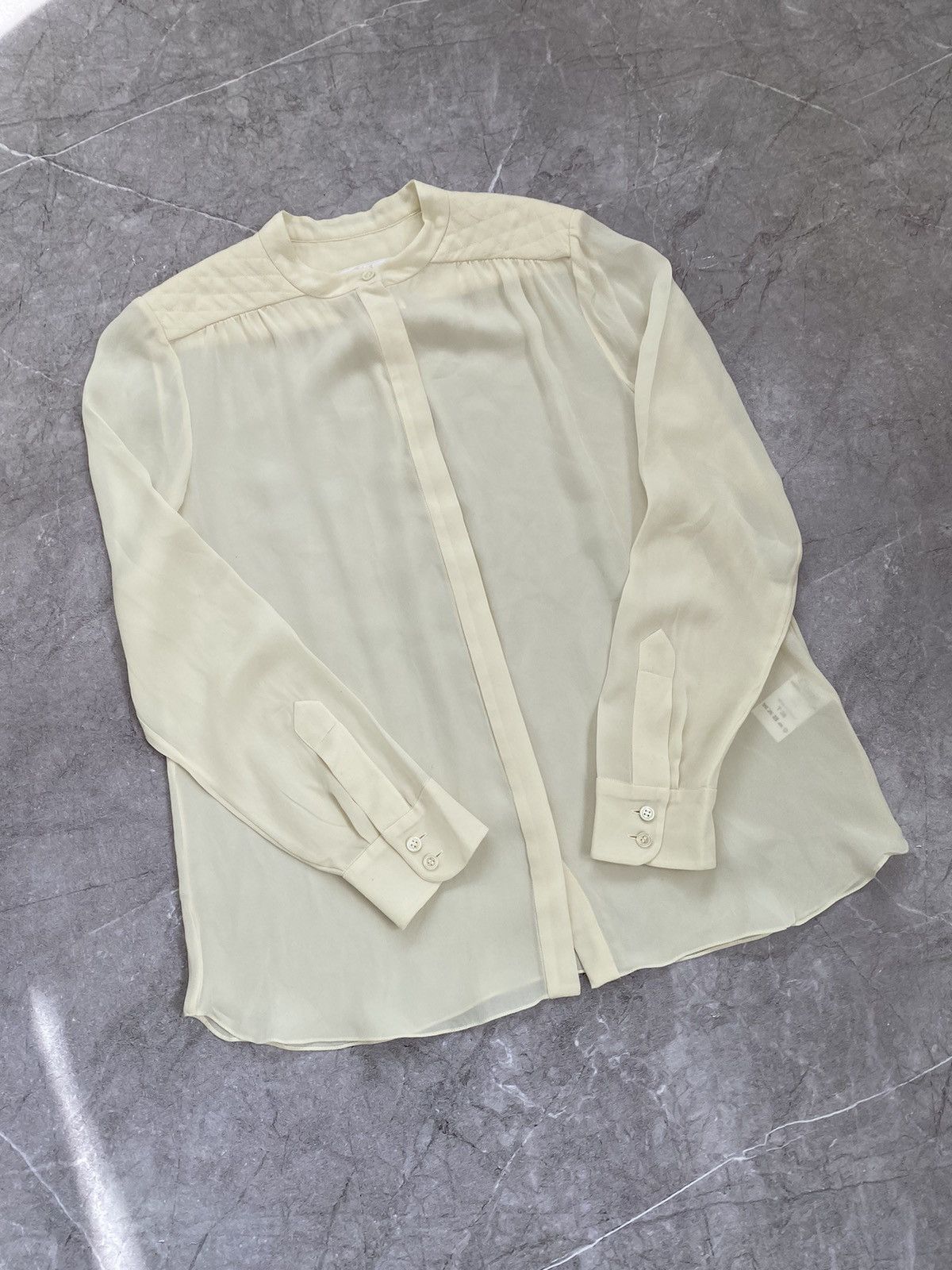 Chloe Chloe Sheer 100% Silk Blouse Long Sleeve Milk Made in France Size XS / US 0-2 / IT 36-38 - 1 Thumbnail
