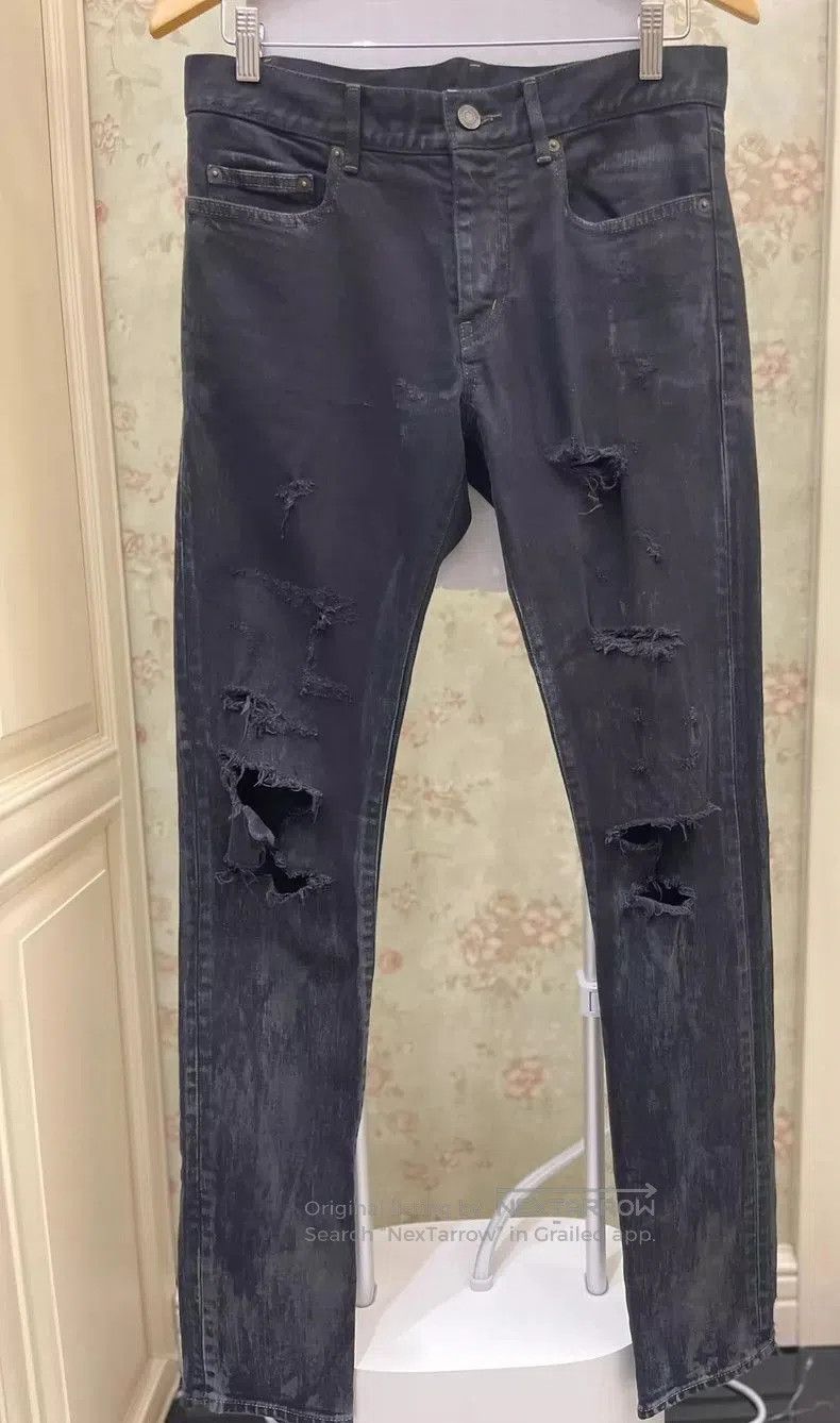 Saint Laurent Paris YSL SLP Distressed Denim Jeans D02. Size US 30 / EU 46 - 1 Thumbnail