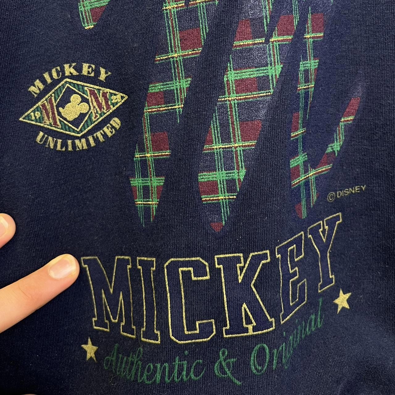 Disney Mickey Unlimited Hoodie with Plaid Lining 90s Vintage Size US M / EU 48-50 / 2 - 3 Thumbnail