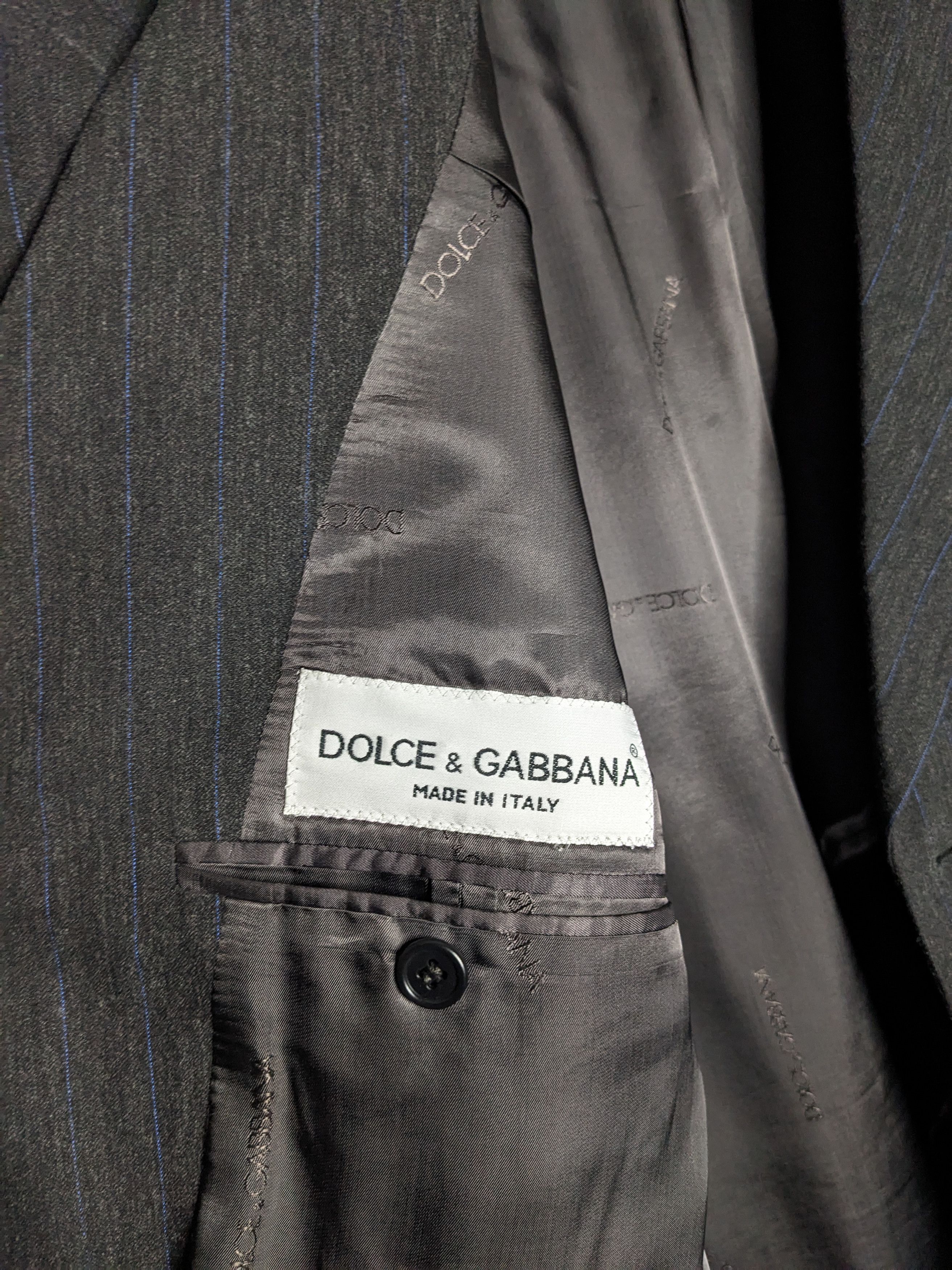 Dolce & Gabbana VTG 90s Dolce Gabbana Pinstripe Blazer Suit Jacket 42R Wool Size 42R - 10 Thumbnail