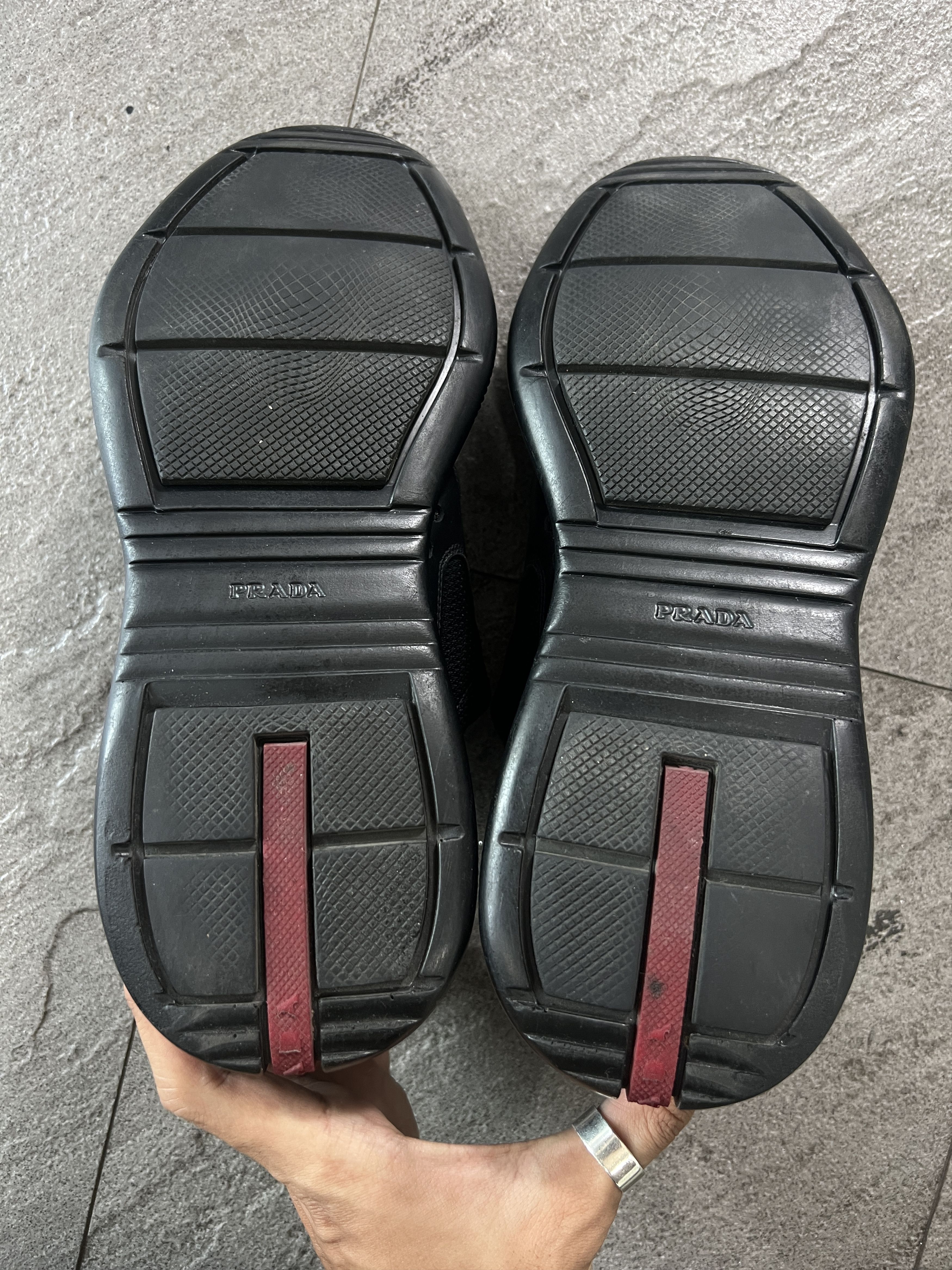 Prada Prada Red Line Velcro Strap Sneakers Black EU40 Size US 9 / IT 39 - 7 Thumbnail
