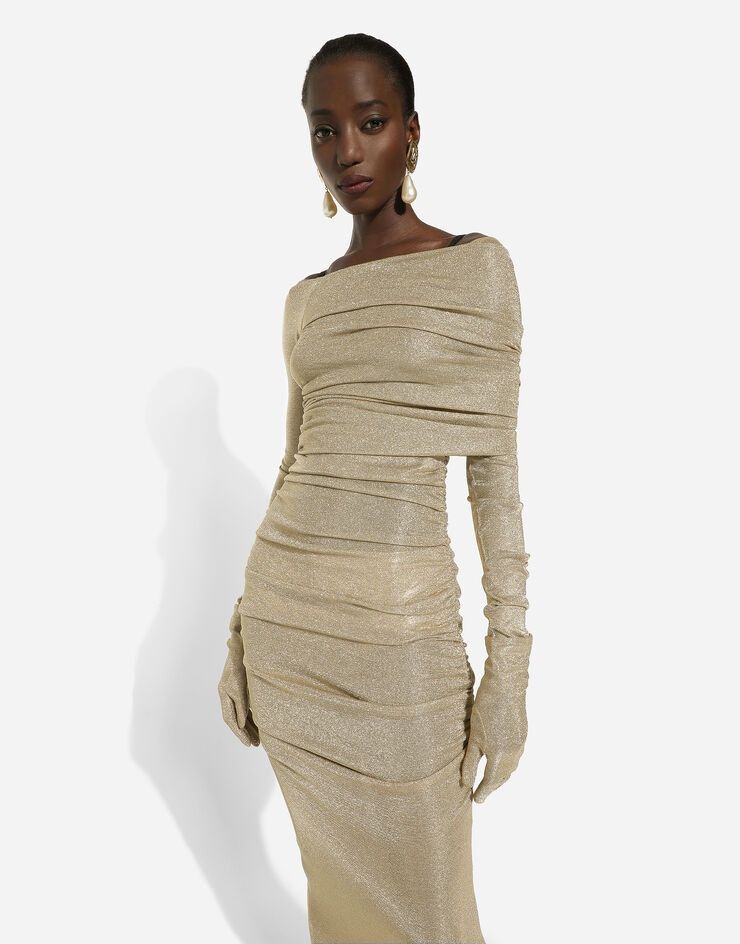 Dolce & Gabbana o1y0825 Midi Dress in Gold Size M / US 6-8 / IT 42-44 - 5 Thumbnail