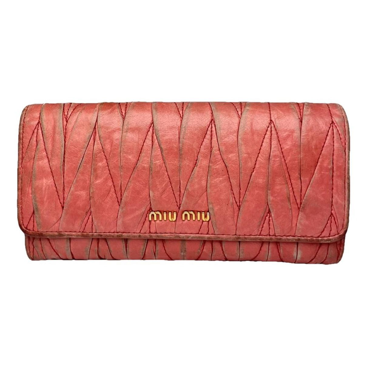 Miu Miu Pink Leather Wallet Size ONE SIZE - 1 Thumbnail