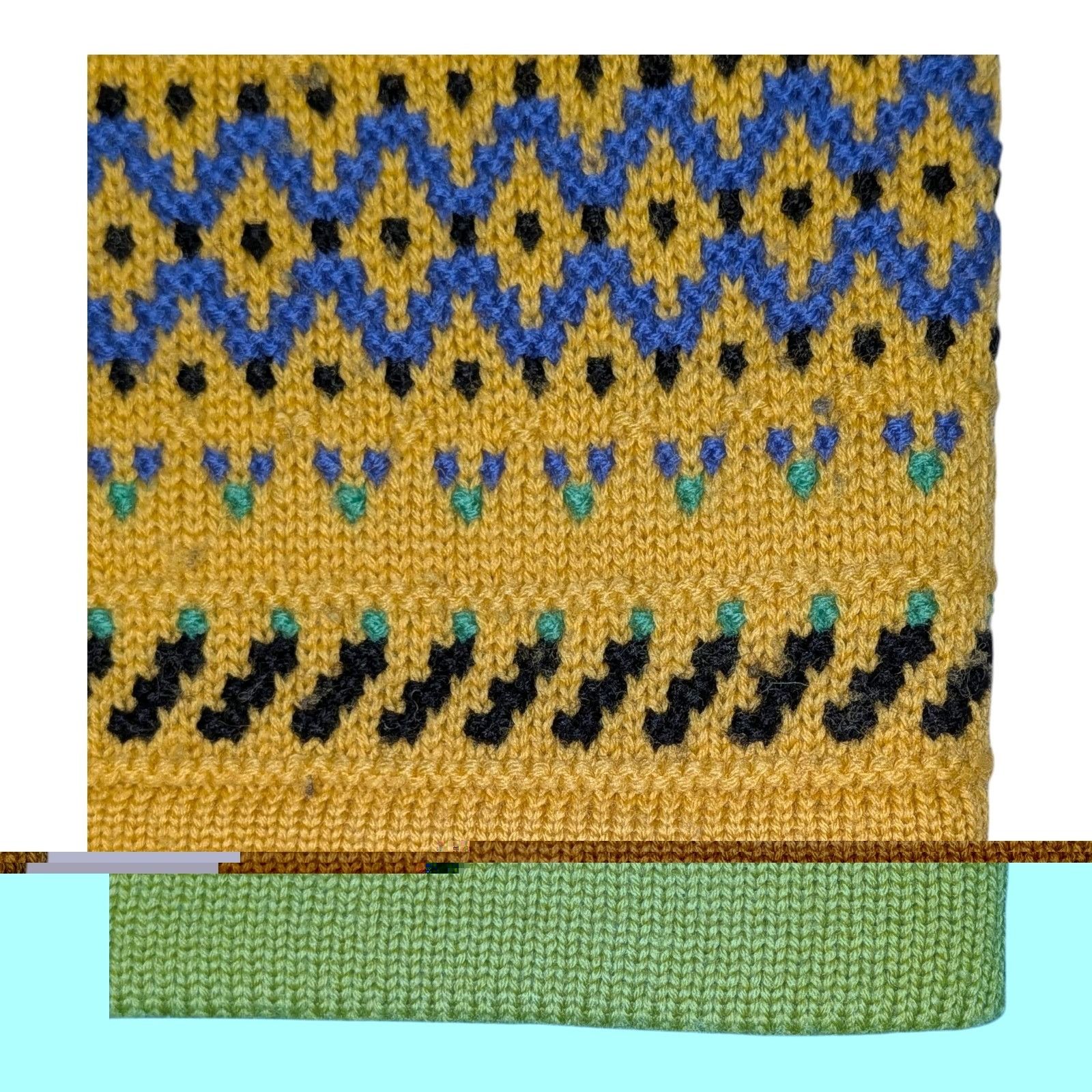 Kenzo Vintage Kenzo Club Fair Isle Sweater Mustard Yellow Blue Geo Size US M / EU 48-50 / 2 - 3 Thumbnail