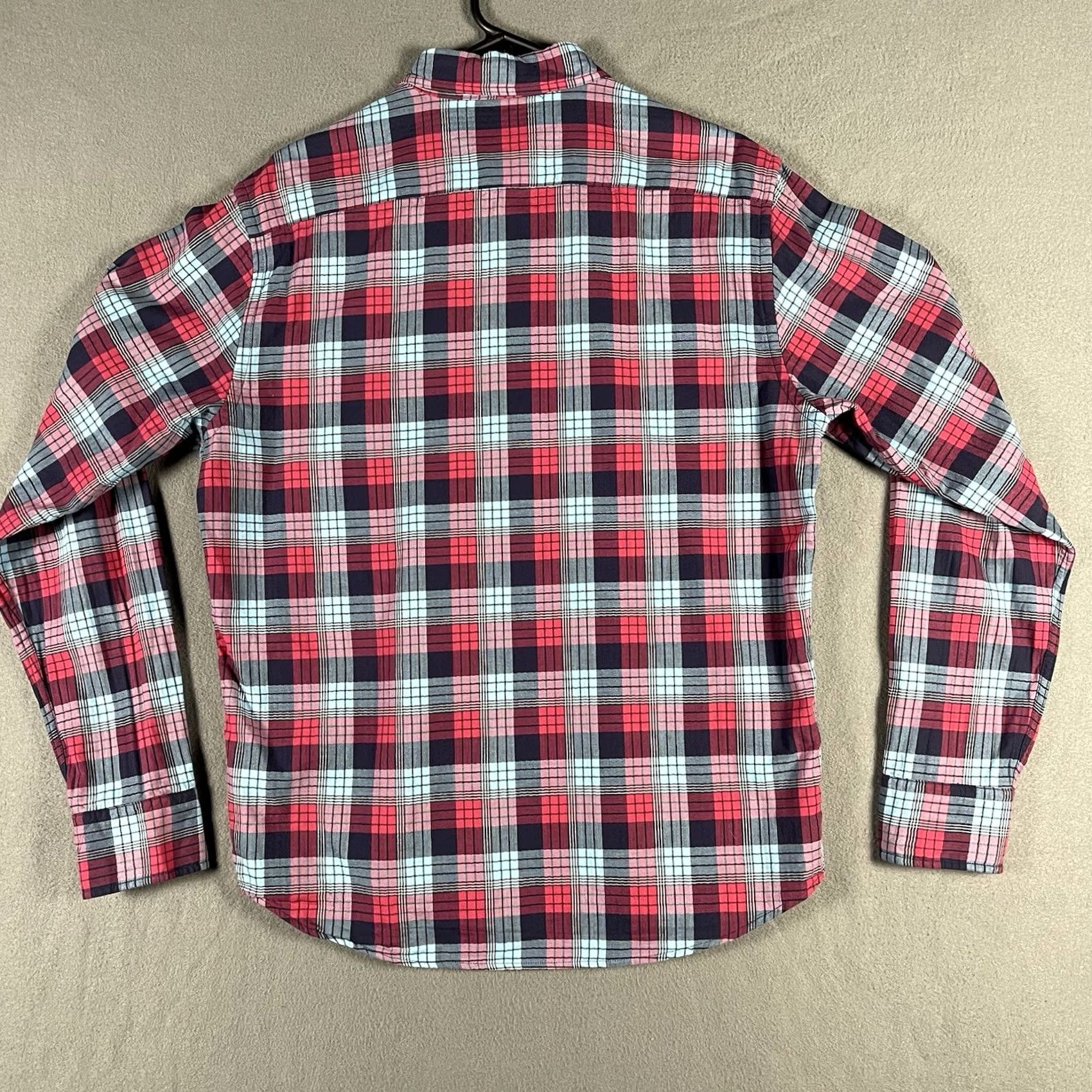 UNTUCKit UNTUCKit Shirt Mens M Red Plaid Cotton Long Sleeve Button-Up Regular Fit Button-Up Shirt Size US M / EU 48-50 / 2 - 3 Thumbnail