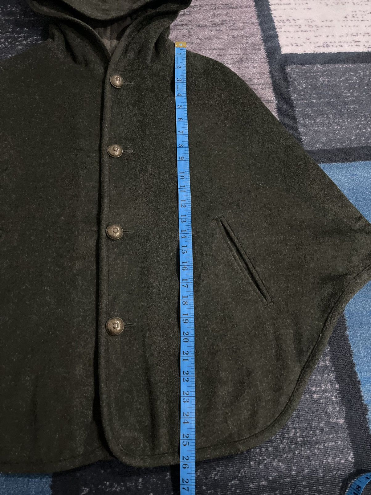 A.P.C. Vintage A.P.C Button Hoodie Wool Poncho Size XS / US 0-2 / IT 36-38 - 10 Thumbnail