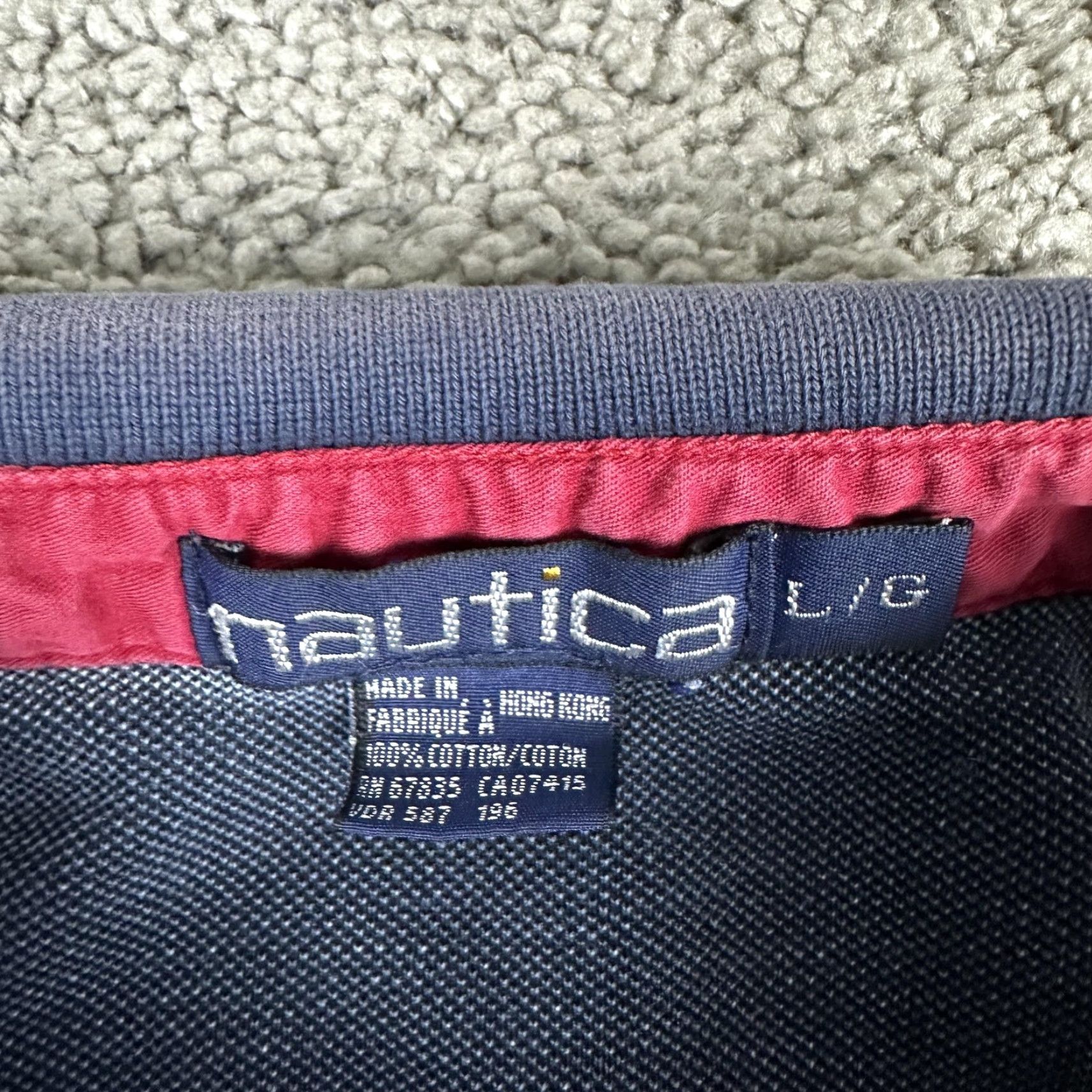 Nautica VINTAGE Nautica Polo Shirt Mens Large Sailboat Print Short Sleeve 90s Hong Kong Navy Collar 100% Cotton Graphic Print Passes Size US L / EU 52-54 / 3 - 6 Thumbnail