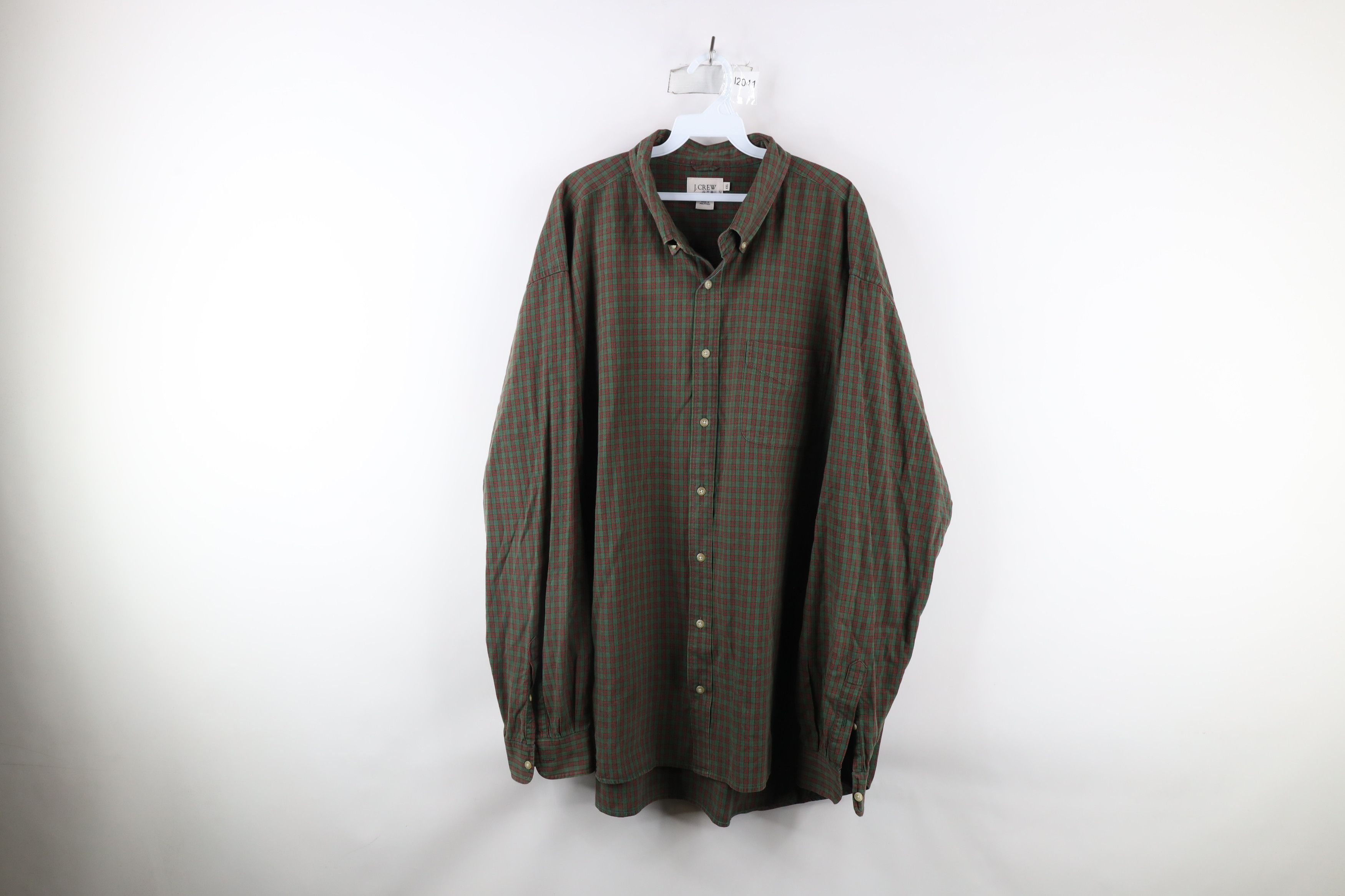 J.Crew × Vintage Vintage 90s J Crew Out Collared Button Down Shirt Plaid Size US XXL / EU 58 / 5 - 1 Thumbnail