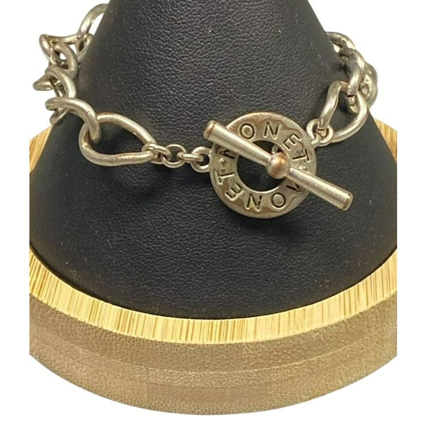 Monet Vintage Monet Silver-Tone Chain Link Bracelet With Toggle Cl Size ONE SIZE - 2 Thumbnail