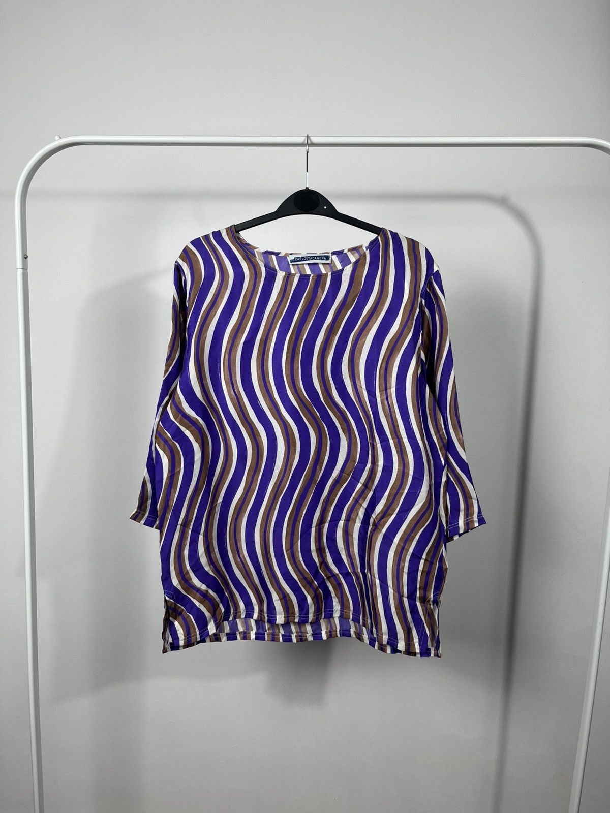 Other Carlotta Canepa 100 percent silk striped blouse Italy Size S / US 4 / IT 40 - 1 Thumbnail