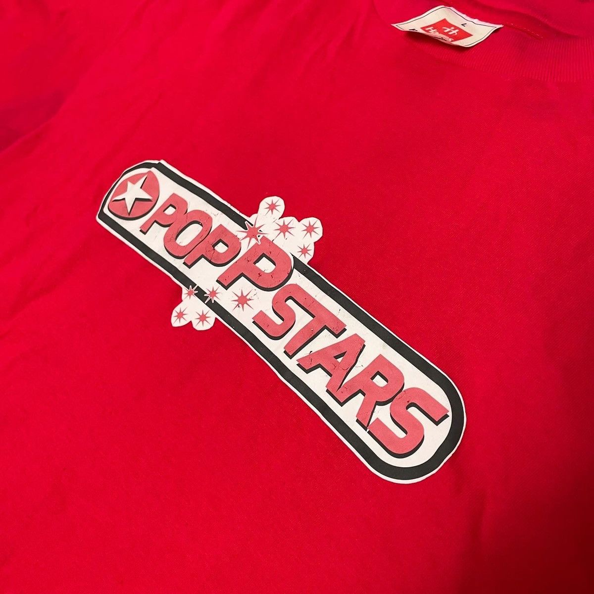 Hanes × Vintage Vintage t-shirt Pop P Stars Red hanes 90s Size US L / EU 52-54 / 3 - 4 Thumbnail