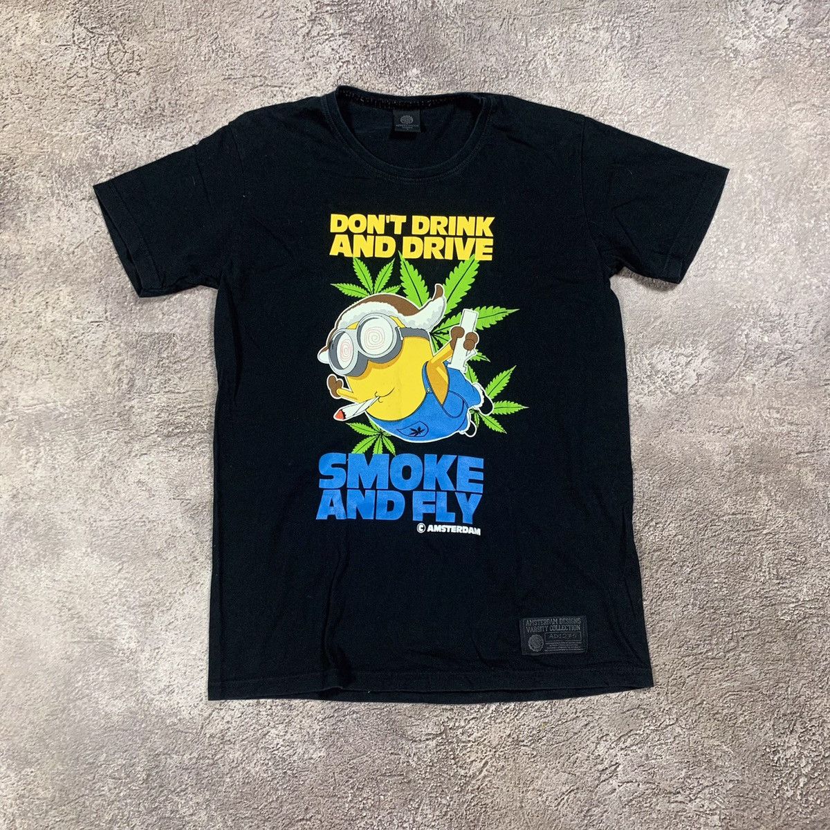 Vintage Vintage Y2K Minion Graphic Tee Weed Smoke Fly Skate Faded S Size US S / EU 44-46 / 1 - 2 Thumbnail