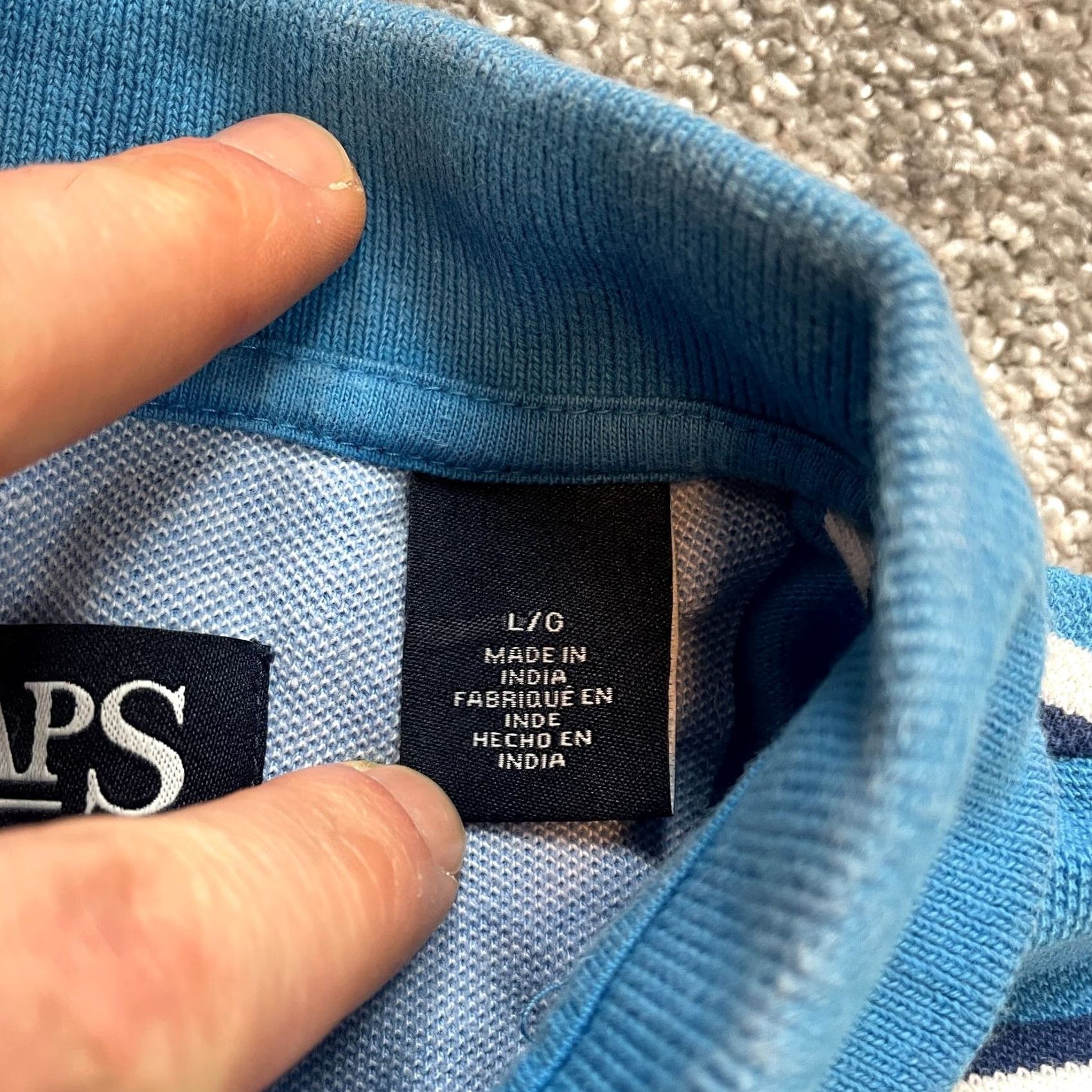 Chaps Chaps Polo Shirt Mens L Blue Green Striped Golf Logo Rugby Cotton Preppy Shirt Men Large Blue Size US L / EU 52-54 / 3 - 6 Thumbnail