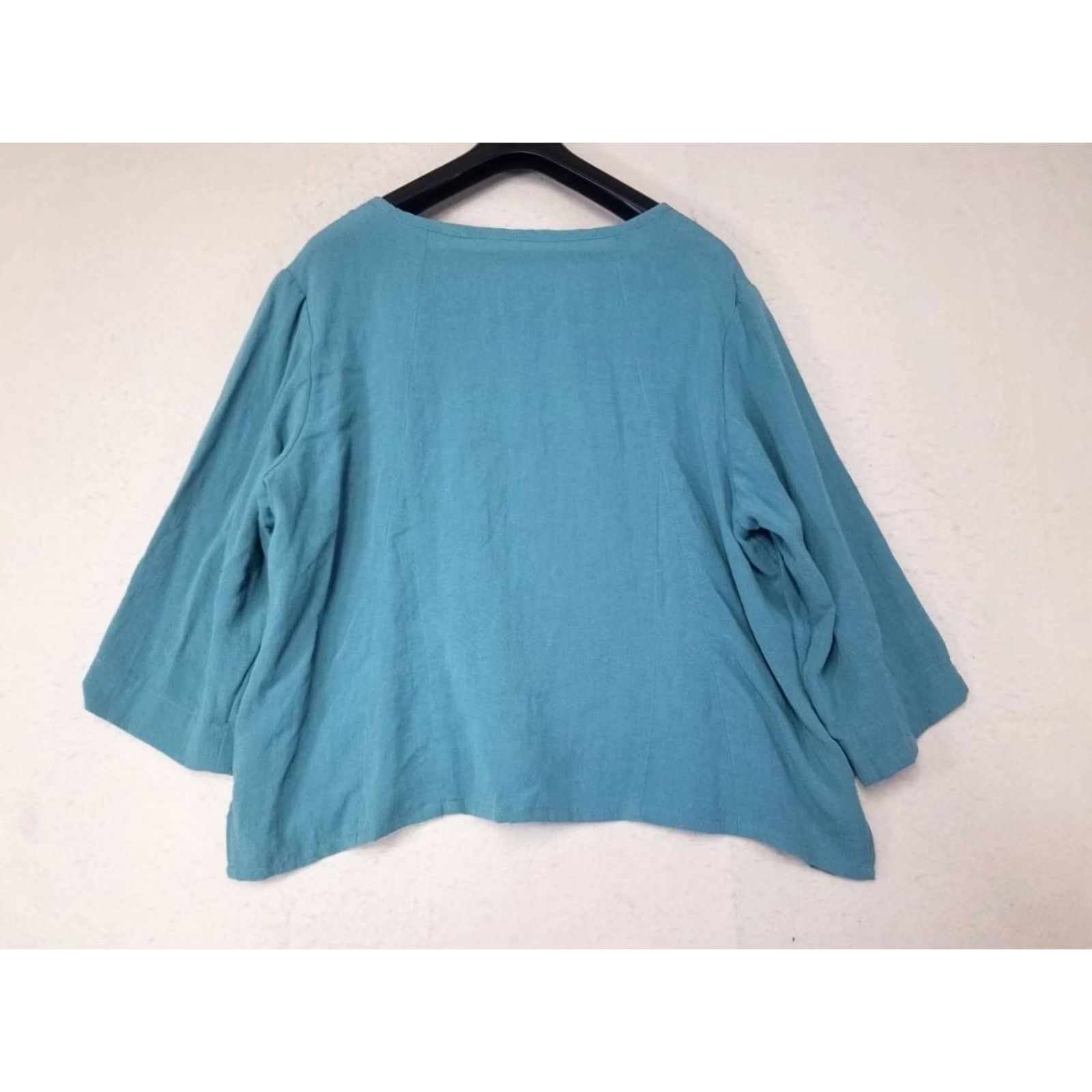 Vintage Fridaze Blouse 1X Linen Tunic Women’s 3/4 Sleeve Green Tropical Beach Bohemian Classic Shirt Size XL / US 12-14 / IT 48-50 - 2 Thumbnail