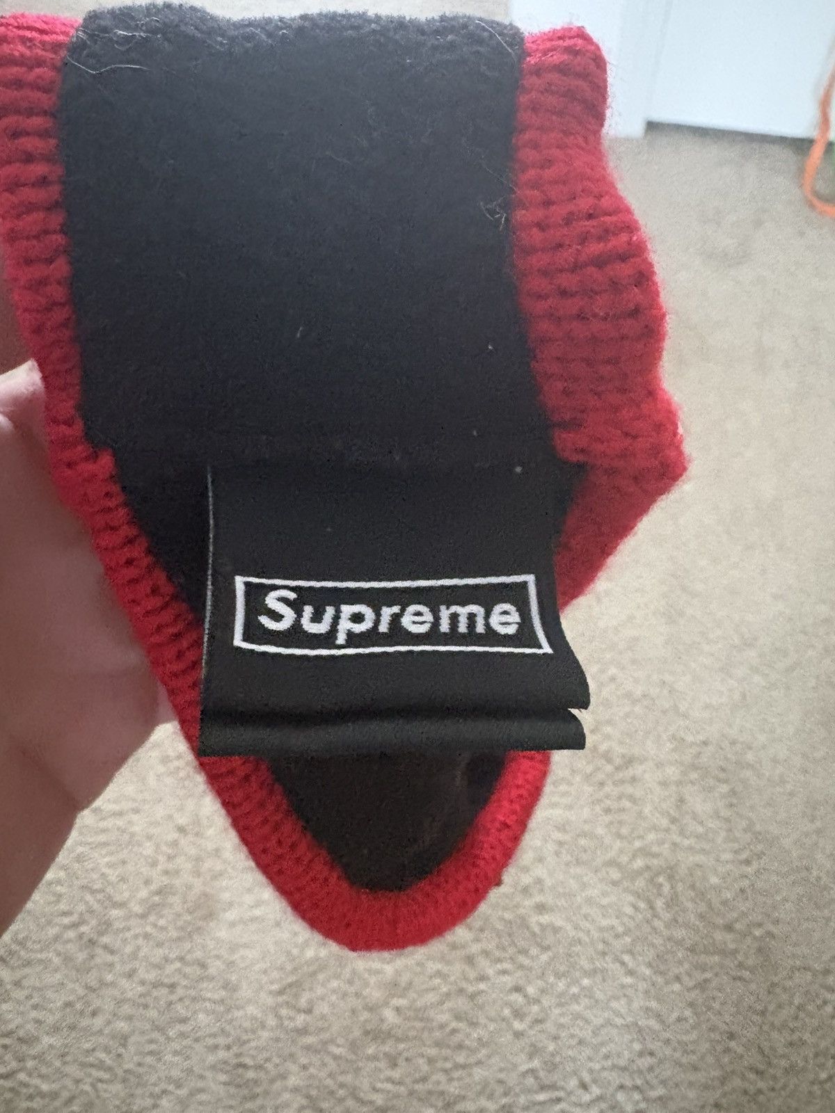 New Era × Supreme Supreme Red/Black Fleece Headband FW18 Size ONE SIZE - 3 Thumbnail