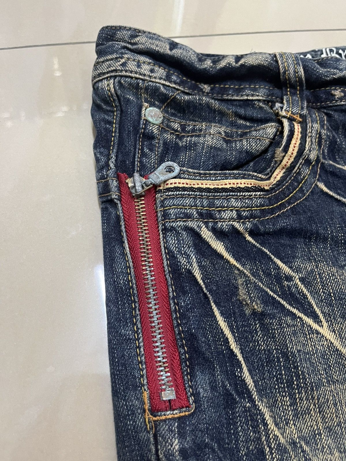 If Six Was Nine blow by blue distressed mud rusty thunder denim buckle back Size US 32 / EU 48 - 6 Thumbnail