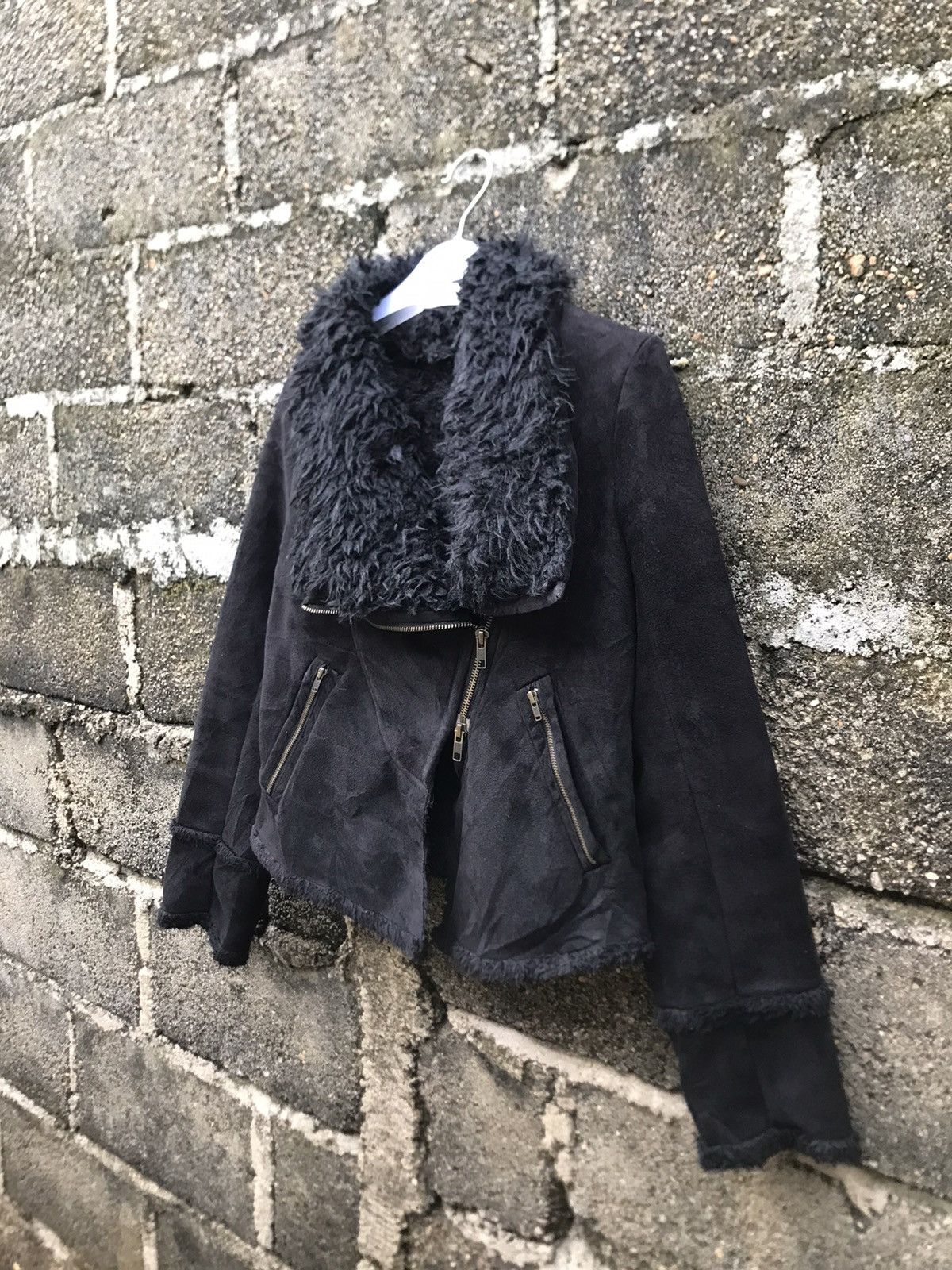 Japanese Brand 🔥Ehyphenworld Gallery Double Collar Fur Crop Jacket Size M / US 6-8 / IT 42-44 - 3 Thumbnail