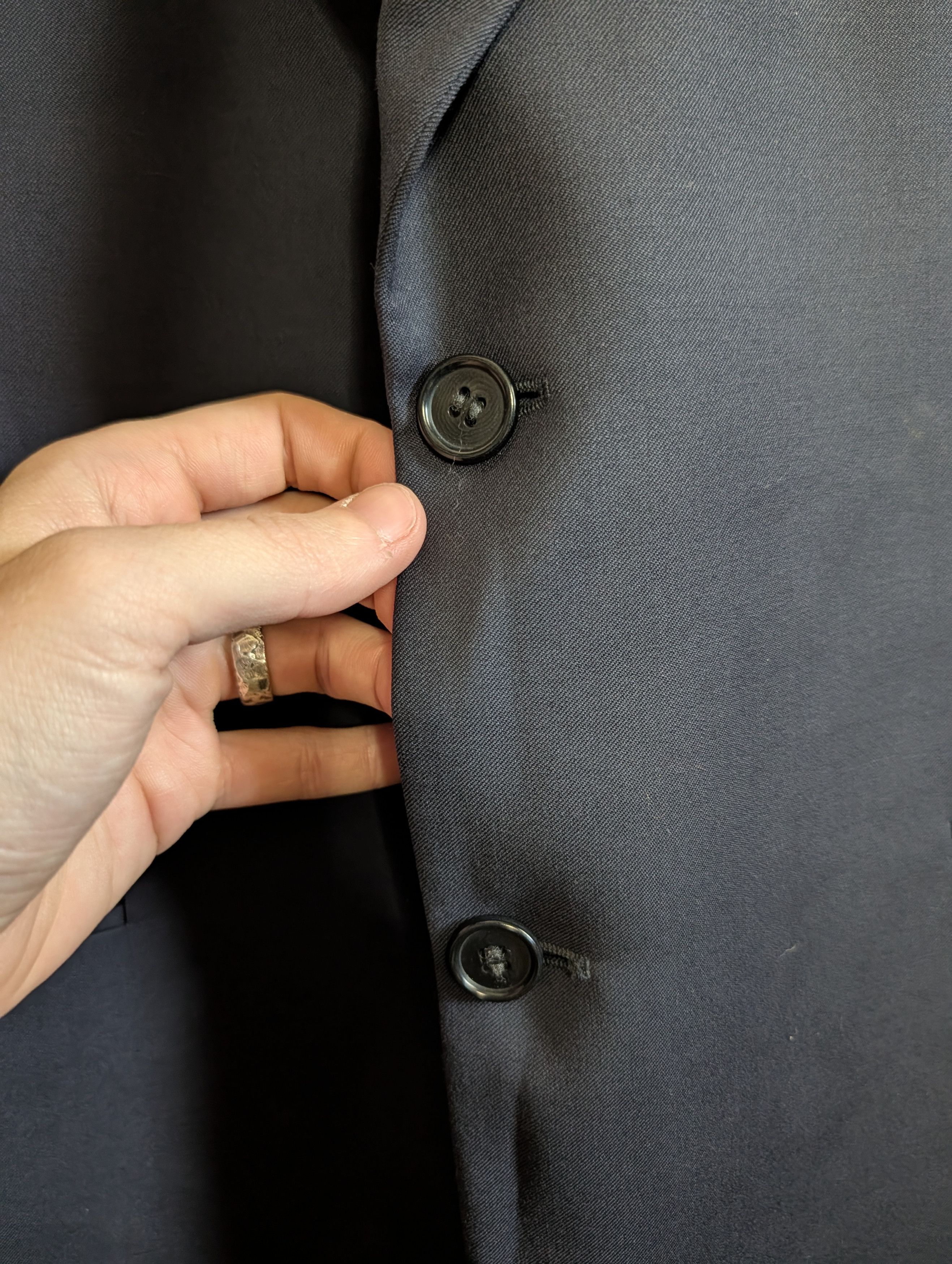 Gianfranco Ferre Dark blue navy two-button Italian wool jacket 56R Size 46R - 3 Thumbnail