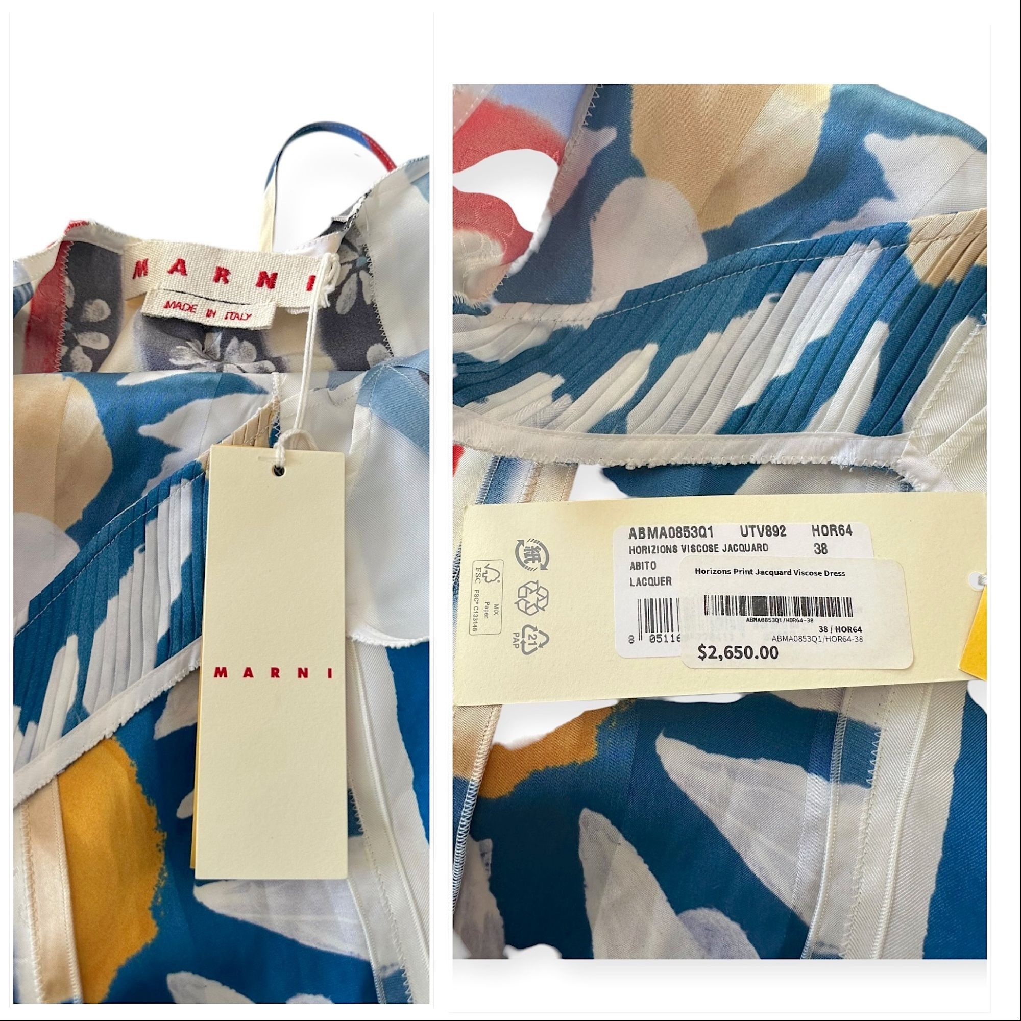 Marni Marni Horizons Print Jacquard Dress, Size 38 Italy/XS, NWT Size XS / US 0-2 / IT 36-38 - 4 Thumbnail