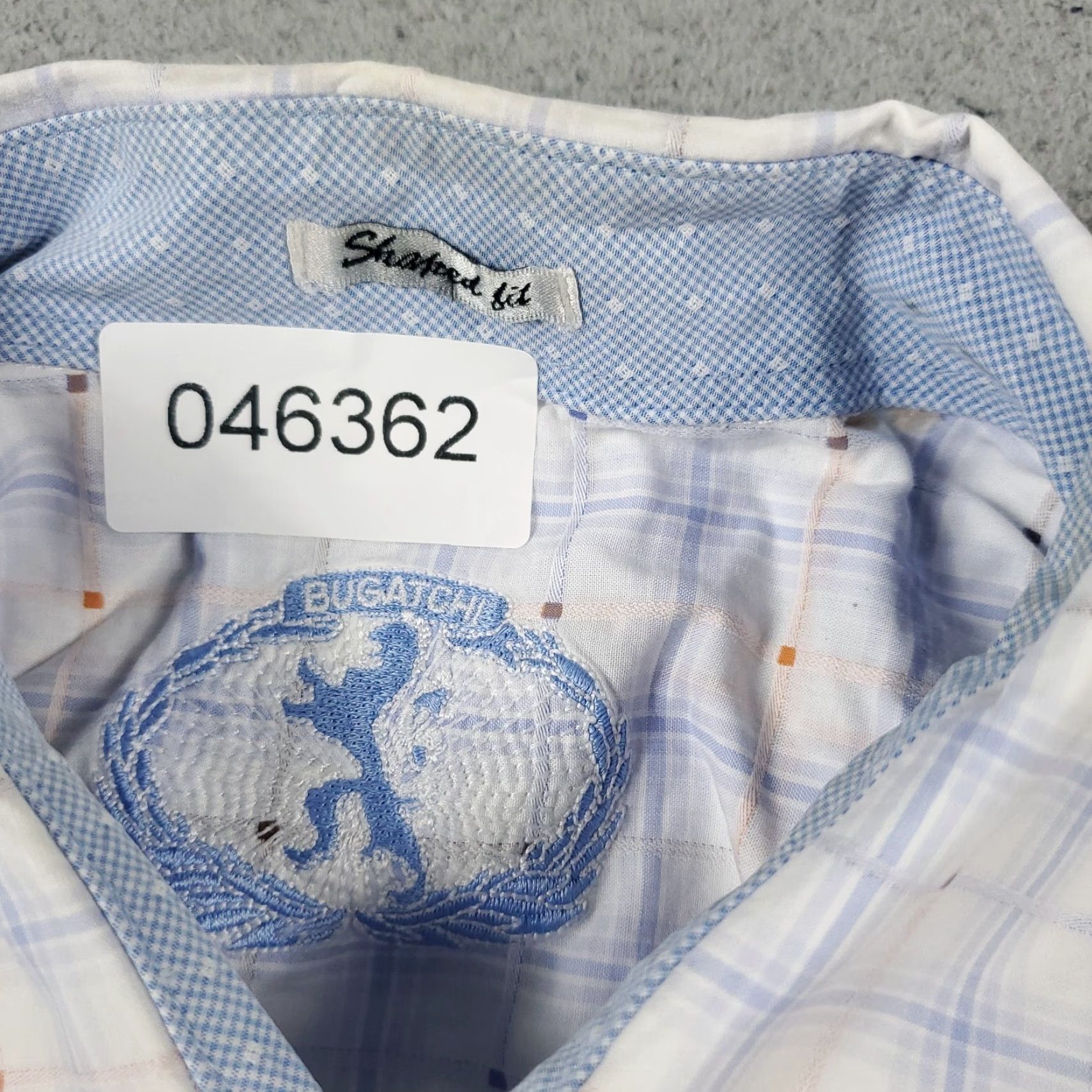 BUGATCHI Bugatchi Uomo Shirt Mens Large Blue Plaid Button Up Short Sleeve Regular Fit Size US L / EU 52-54 / 3 - 7 Thumbnail