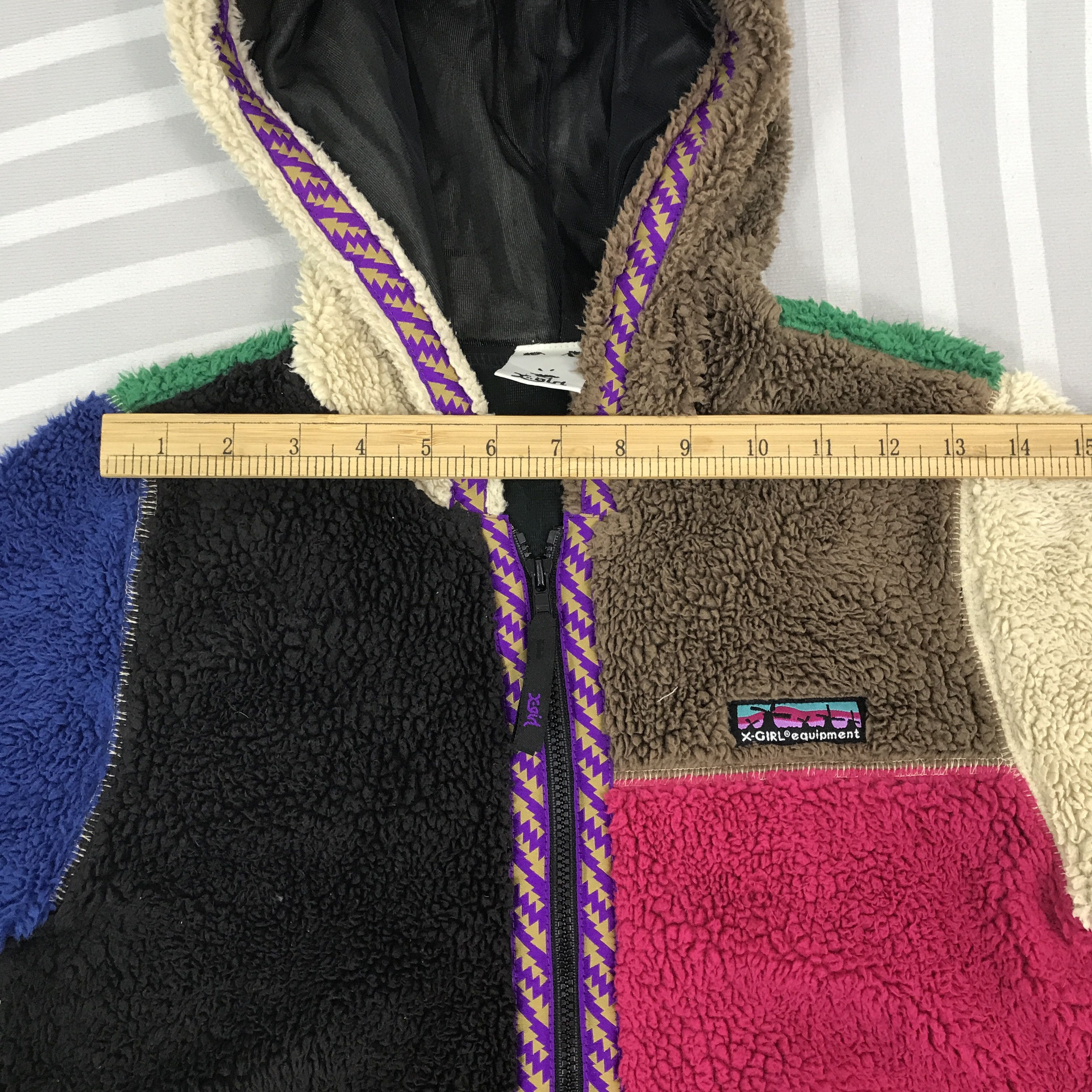 Japanese Brand × Vintage Vintage X-girl multicolour sherpa Jacket Size US S / EU 44-46 / 1 - 5 Thumbnail
