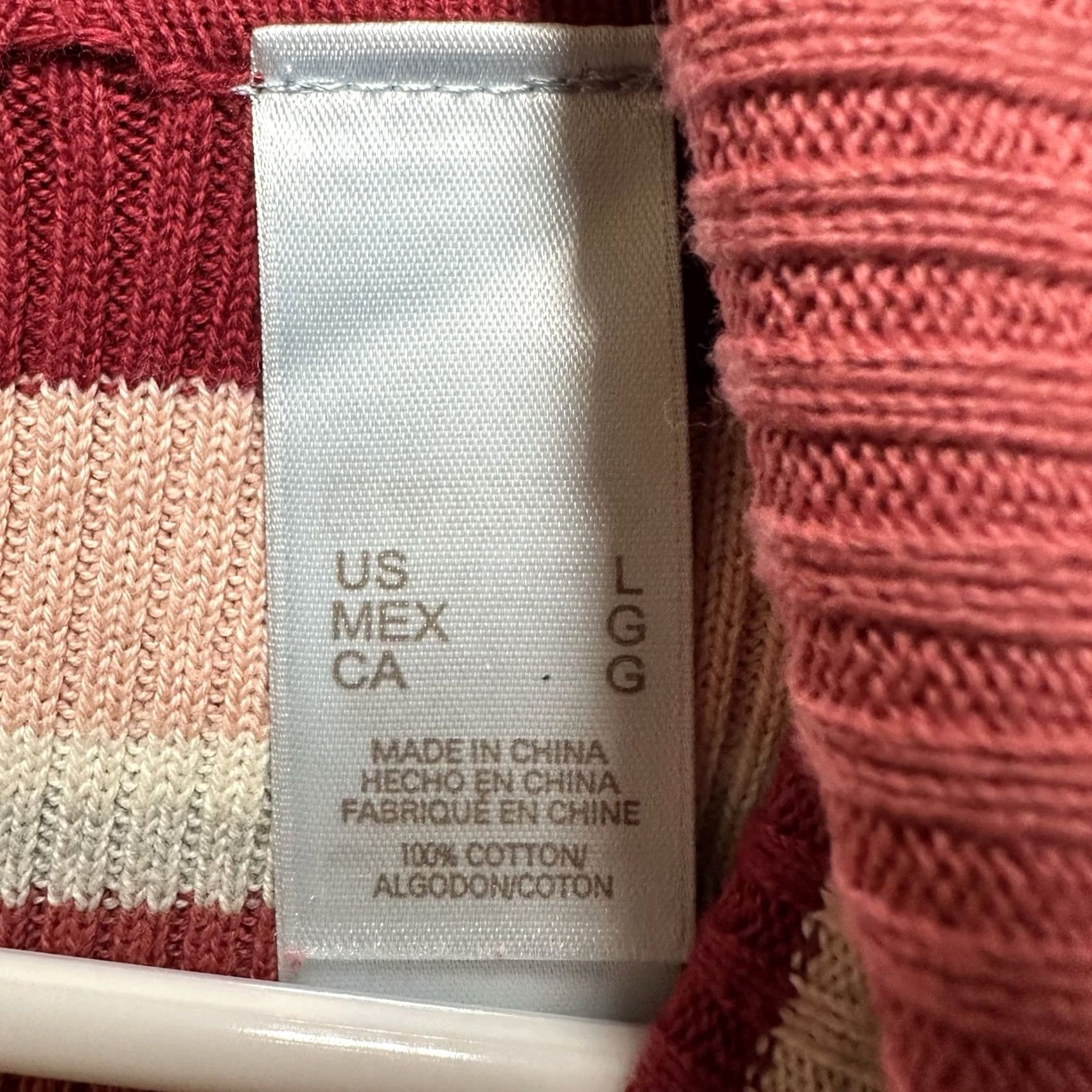 Pinko JH Collectibles Sweater Womens Large Pink Striped Turtleneck Ribbed Long Sleeve Size L / US 10 / IT 46 - 5 Thumbnail