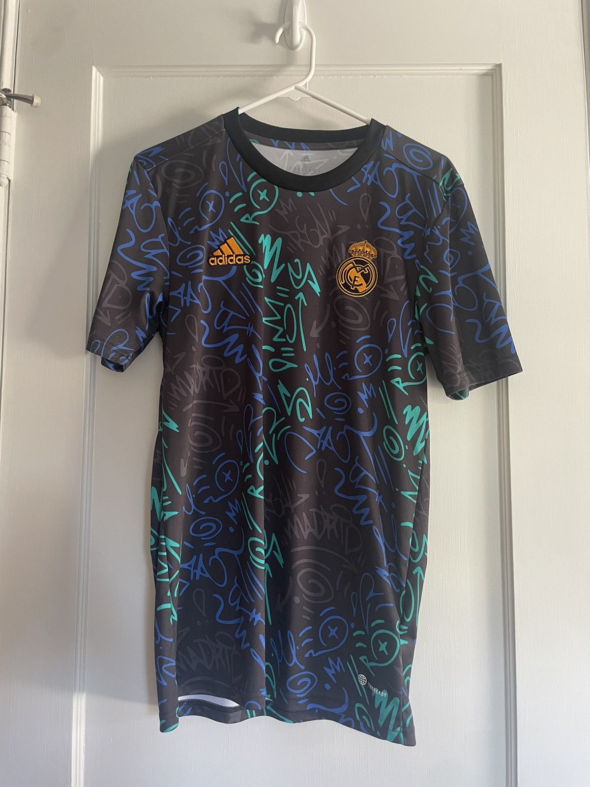 Adidas Real Madrid 2022 21/22 Pre Match Soccer Jersey Futbol Size US S / EU 44-46 / 1 - 1 Thumbnail
