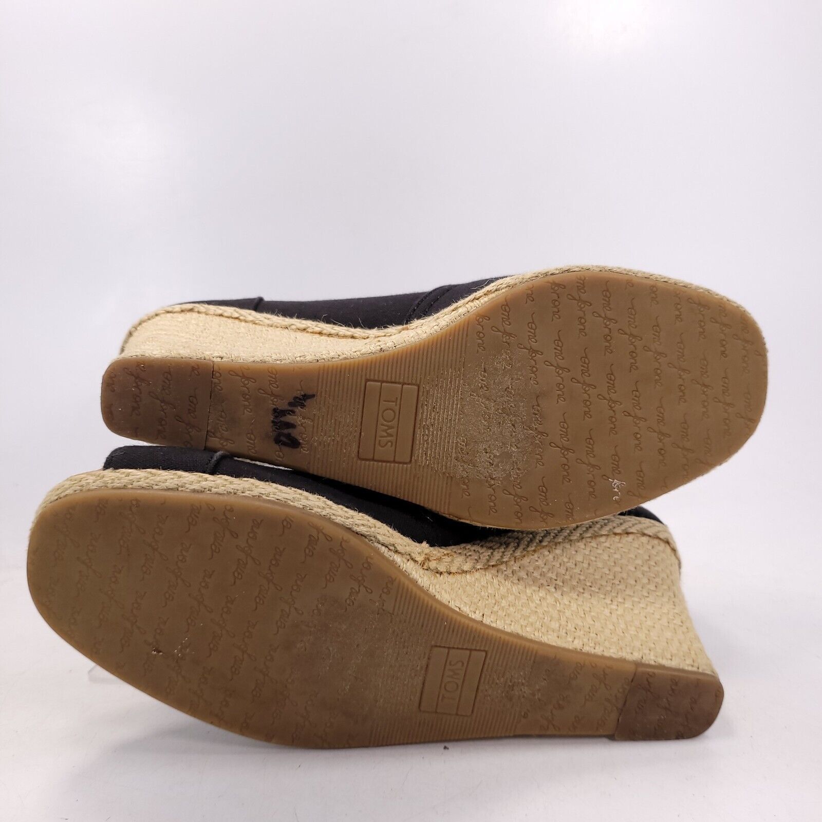 Toms Toms Casual Wedge Heel Sandal Womens Size 8.5 Black Beige Size US 8.5 / IT 38.5 - 7 Thumbnail