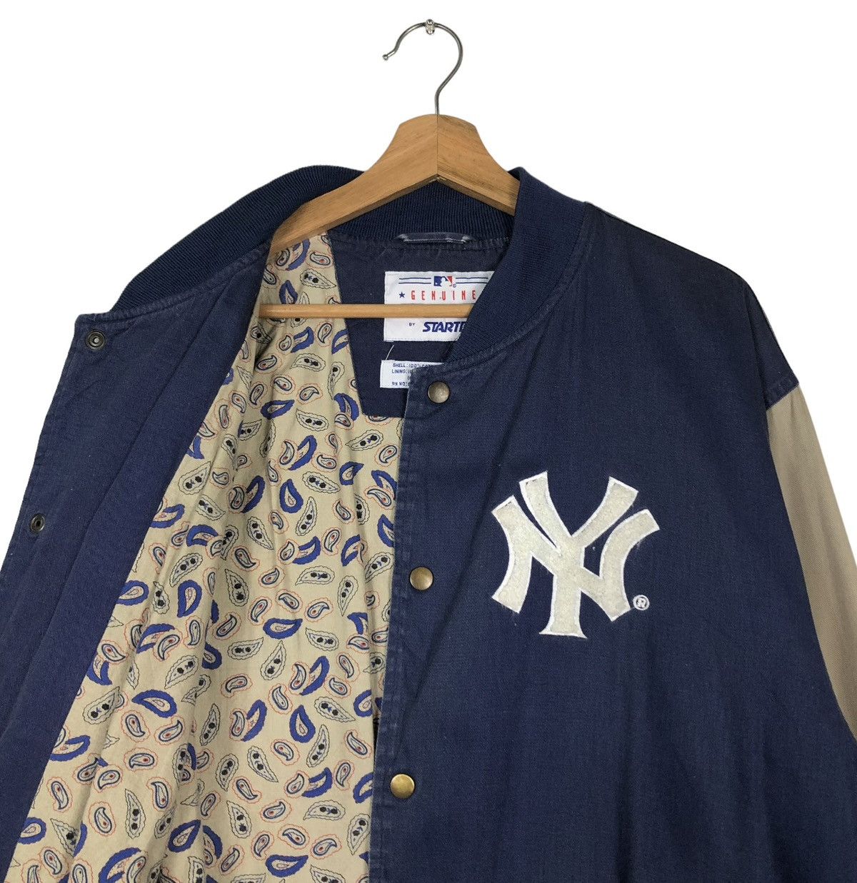 New York Yankees 🔥VINTAGE BOMBER JACKET NEW YORK YANKEES STARTER BIG LOGO Size US M / EU 48-50 / 2 - 9 Thumbnail
