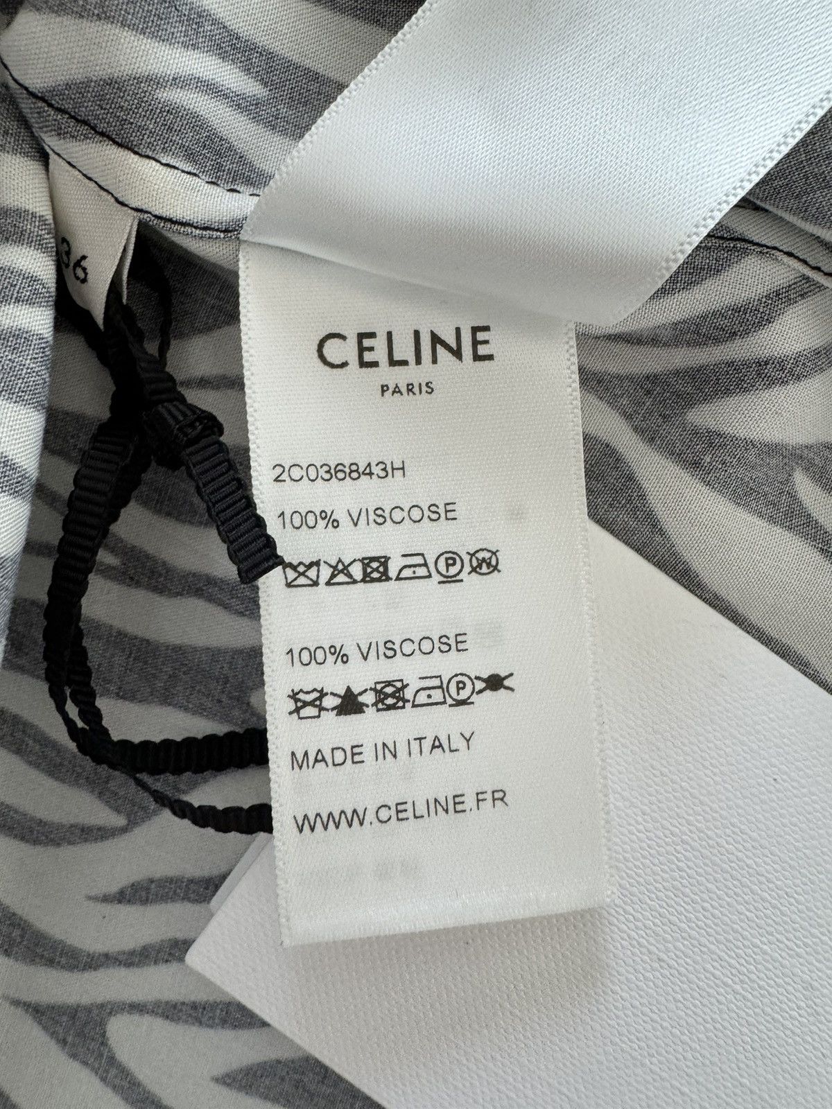 CELINE HAWAIIAN SHIRT IN PRINTED VISCOSE OFF WHITE / BLACK