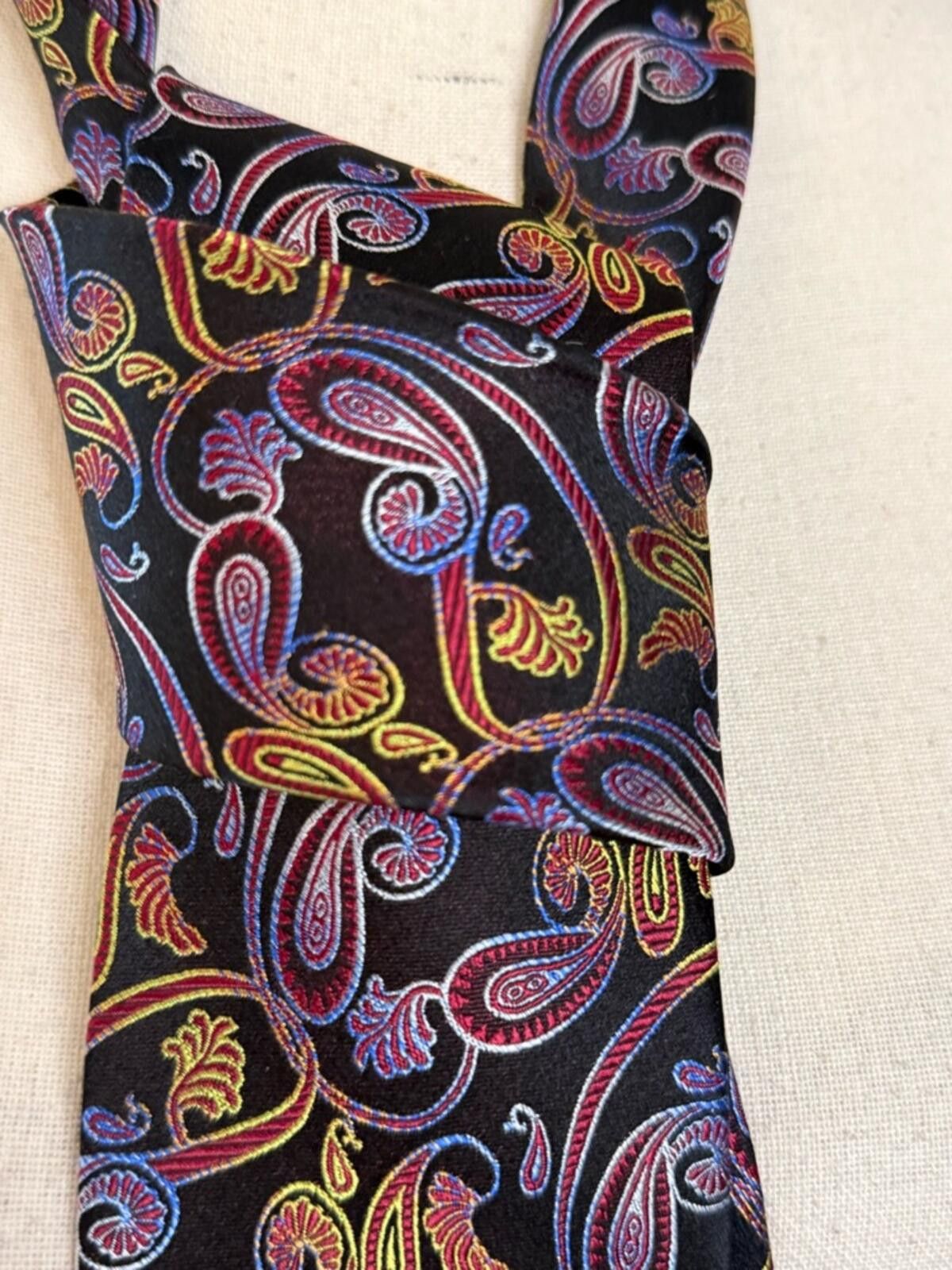 Other Jon Randall Jr. silk paisley tie purple yellow red blue Size ONE SIZE - 2 Thumbnail