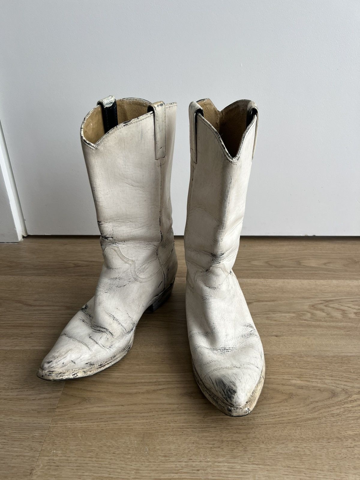 Maison Margiela SS00 White Painted Cowboy Boots Size US 9 / EU 42 - 6 Thumbnail