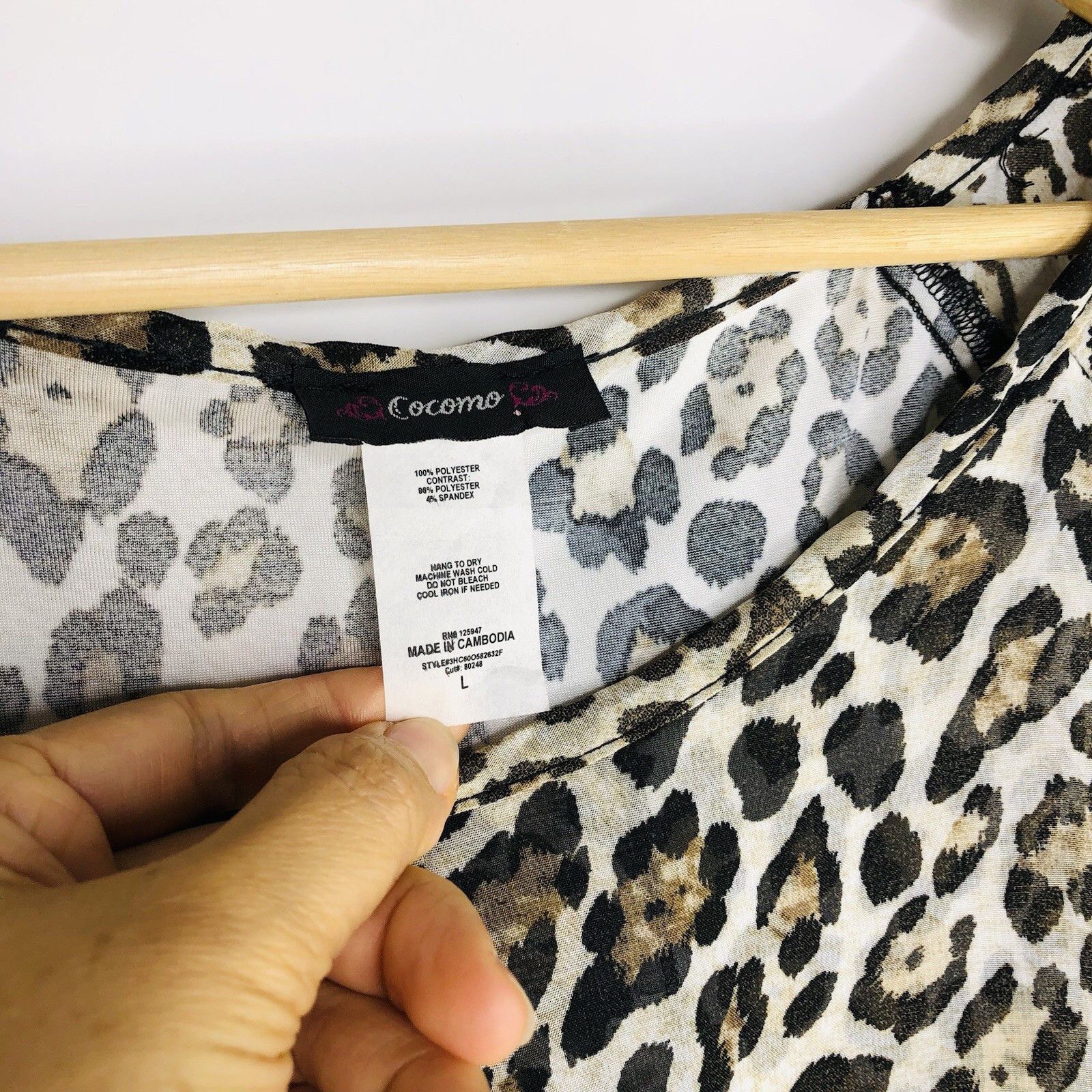 Other Cocomo Leopard Cheetah Print Top Blouse Sz L High-low Size L / US 10 / IT 46 - 4 Thumbnail