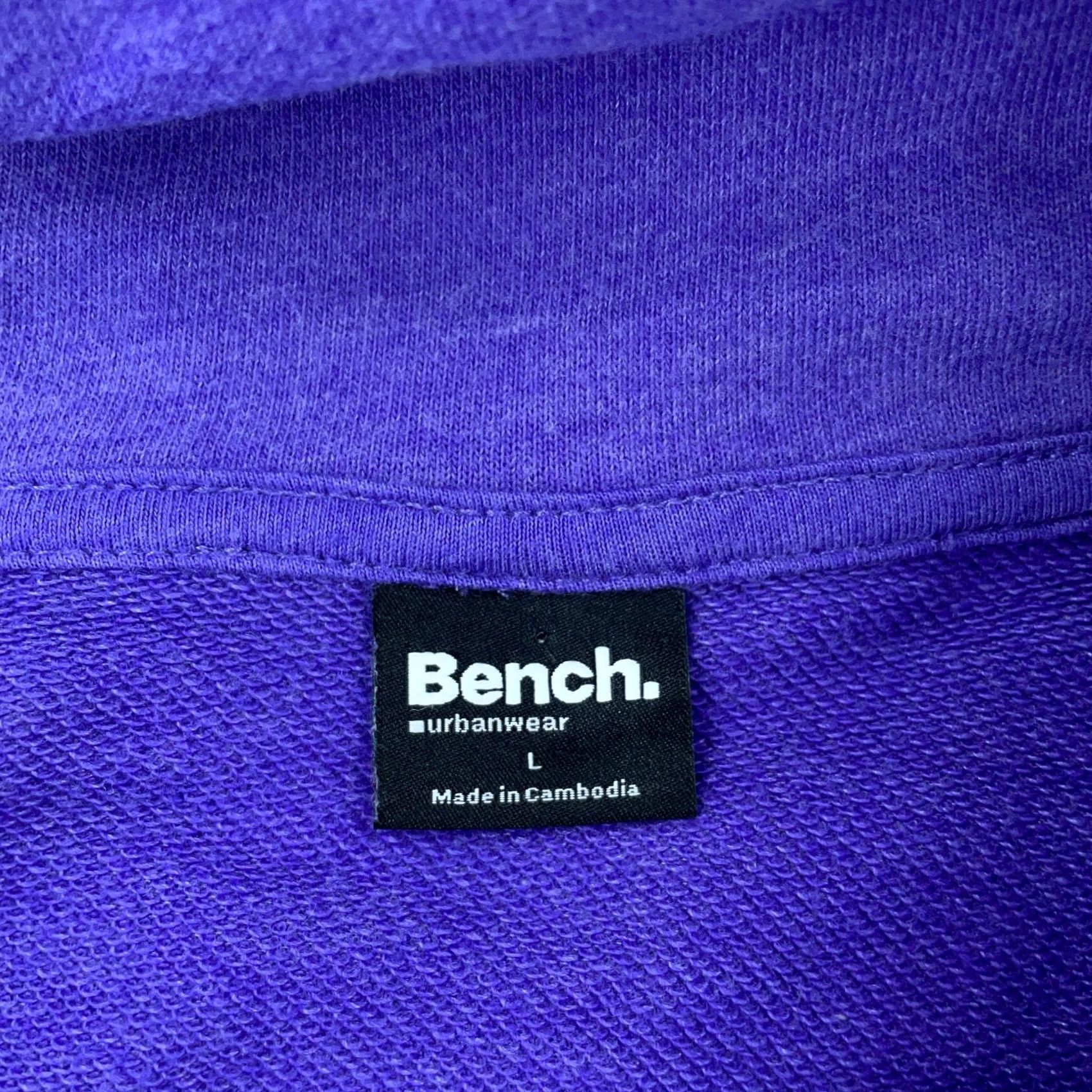 Bench Bench French Terry Sweater Women Large Purple Full Zip Thumb Hole Sleeve Casual Knit Size L / US 10 / IT 46 - 3 Thumbnail