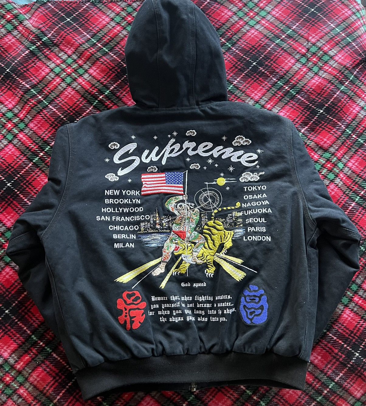 Supreme Supreme AOI Hooded Work Jacket Black Size Medium | Grailed